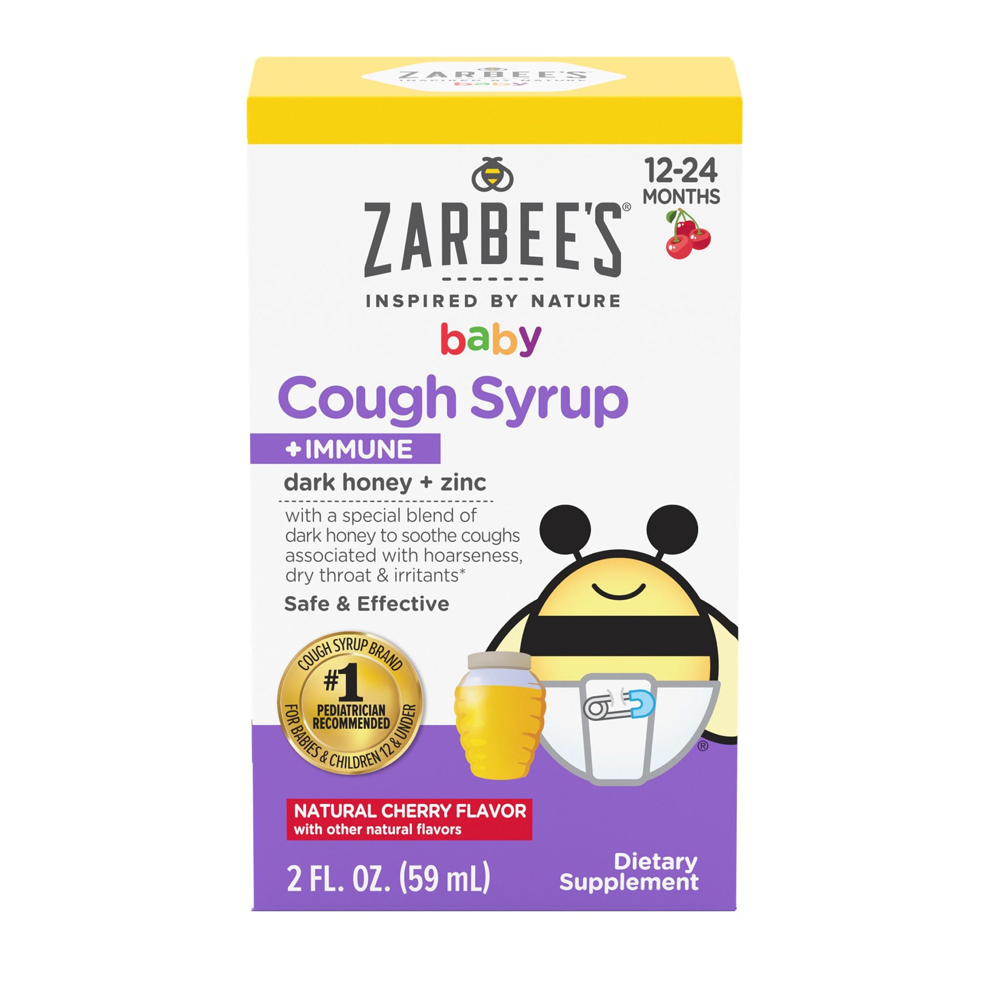 J & J Sales - 89723370902 Zarbee's Baby Cough Syrup + Immune Natural Cherry