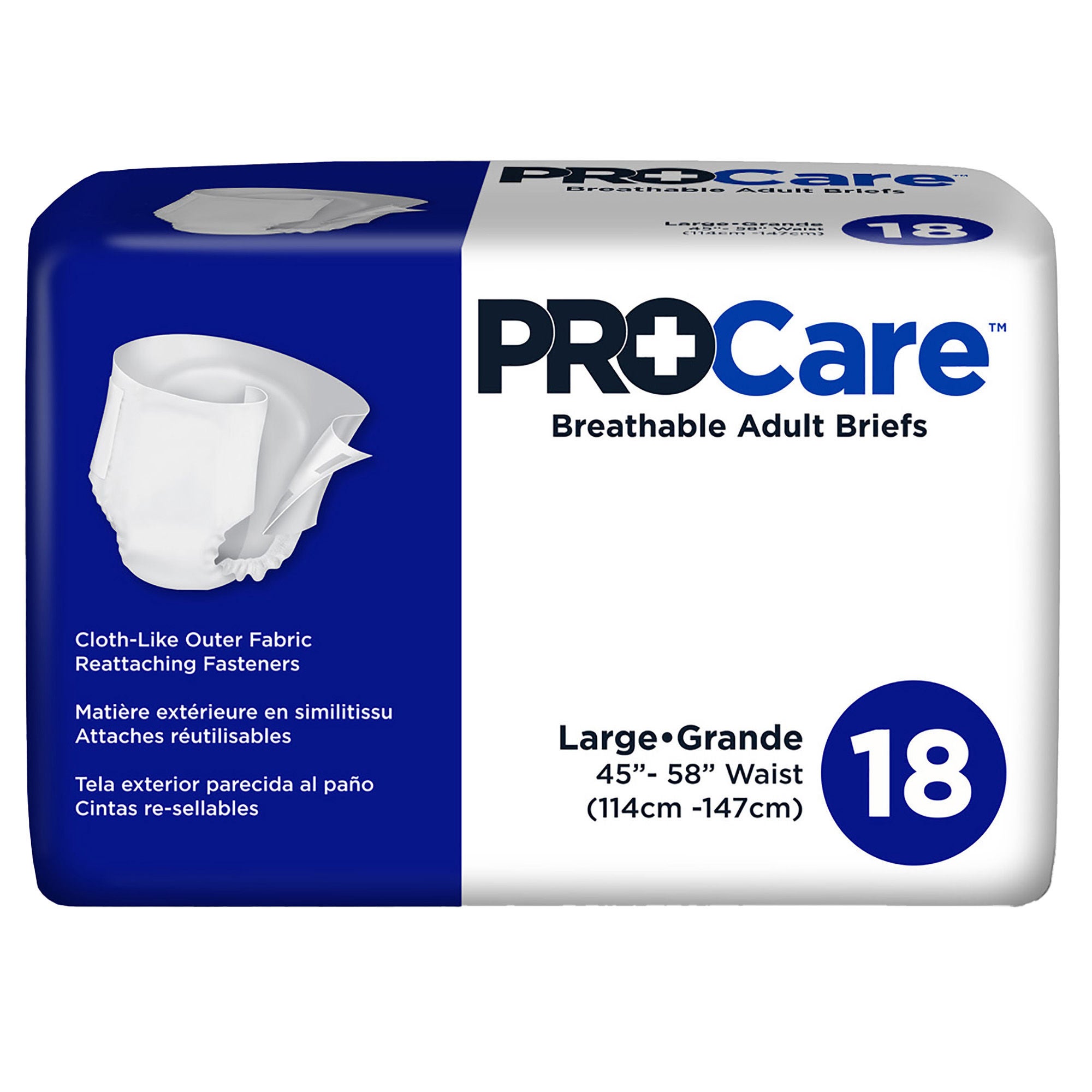 First Quality Products LLC - CRB-013-2 Incontinence Brief ProCare™ Adult Large Unisex Disposable Heavy Absorbency