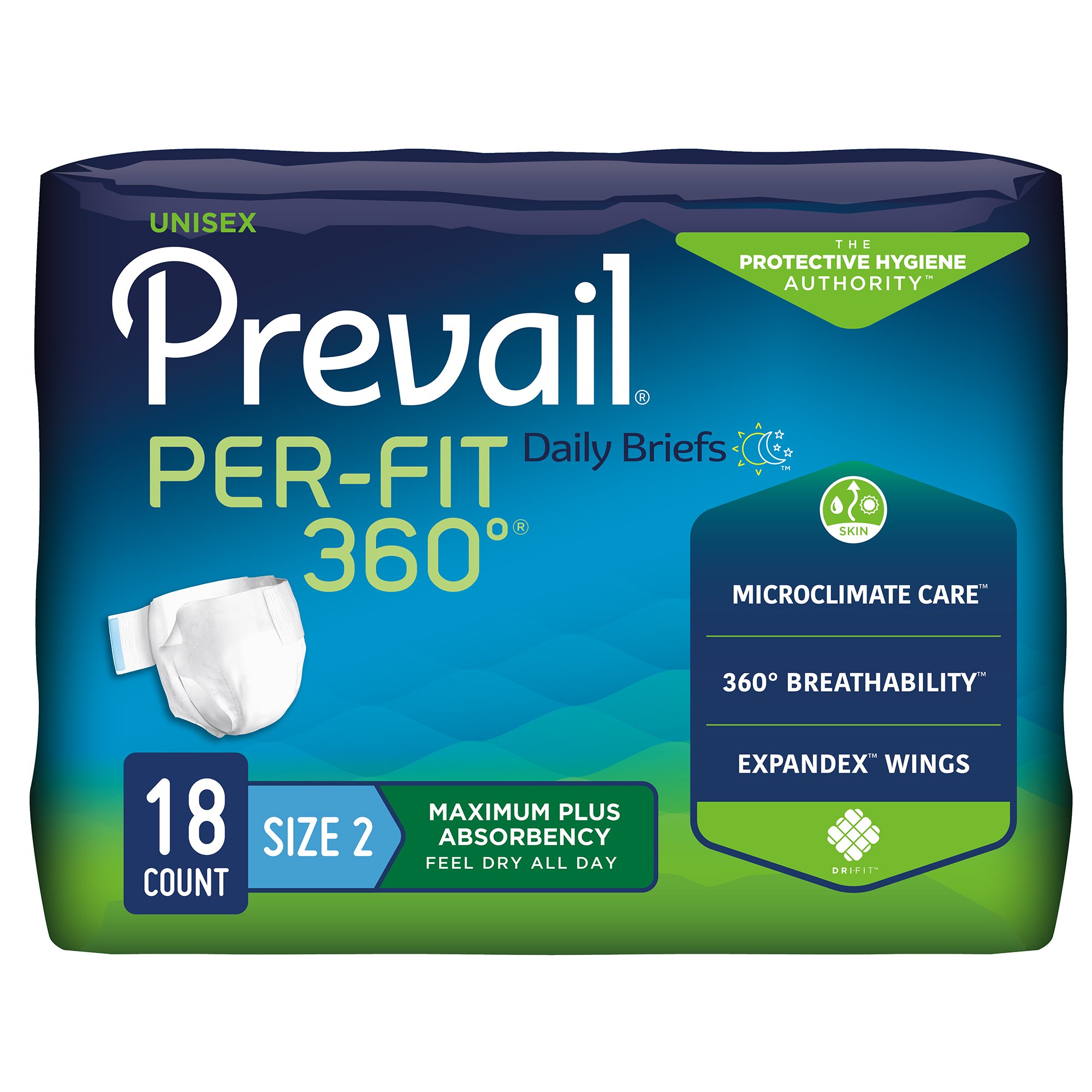 First Quality Products LLC PFNG-013-1 - Prevail® Per-Fit 360°™ Daily Briefs, Maximum Plus, Large - 18/Pack, 72/Case