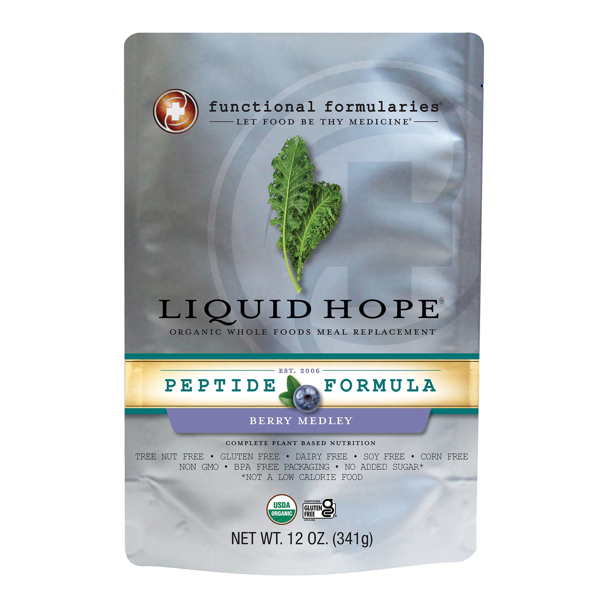 Nutritionals Medicinals - 212505 Oral Supplement Liquid Hope® Peptide Formula Berry Medley Flavor Liquid 12 oz. Pouch