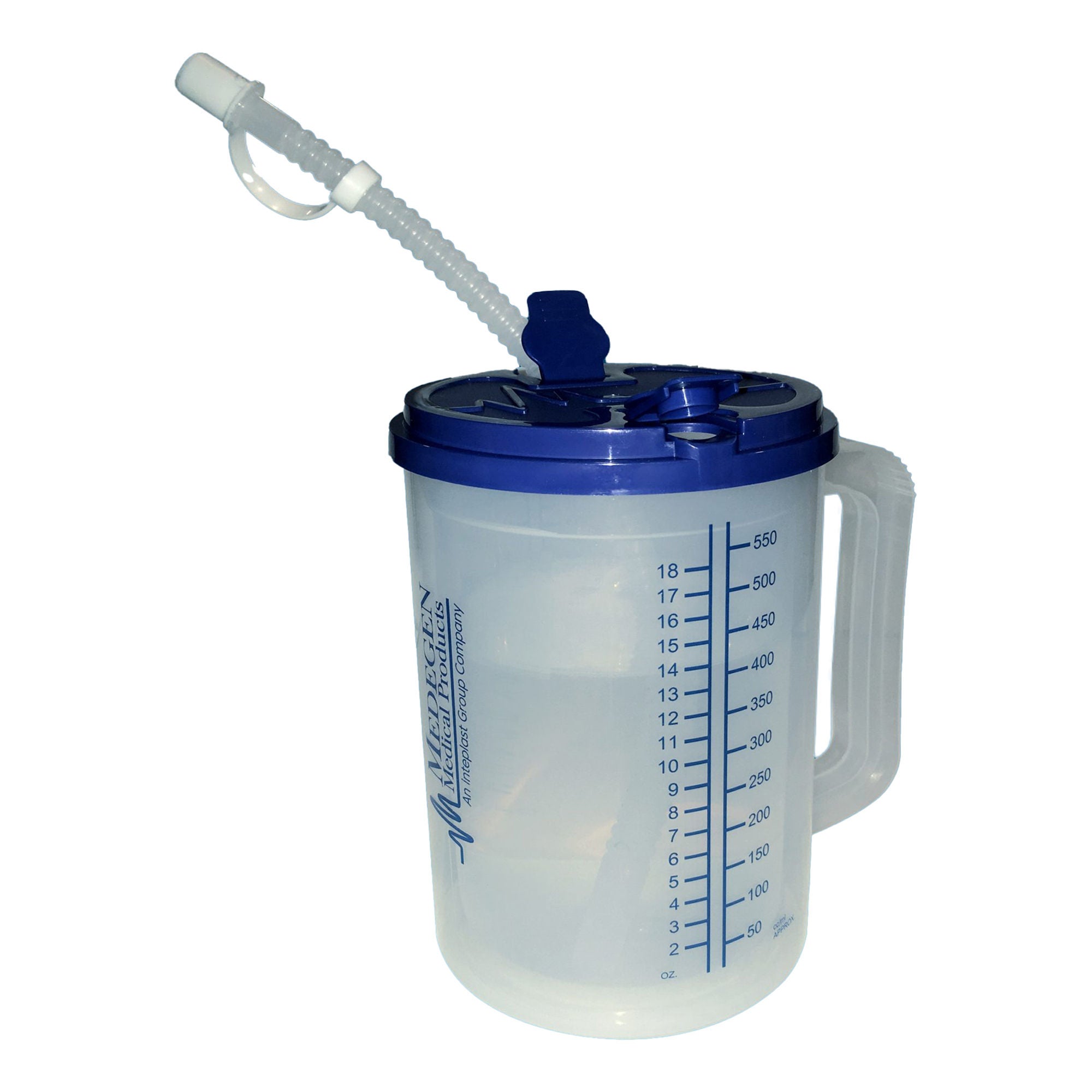 Medegen Medical Products LLC - H204-01 Insulated Drinking Mug 22 oz. Plastic Clear Cup / Blue Lid Reusable