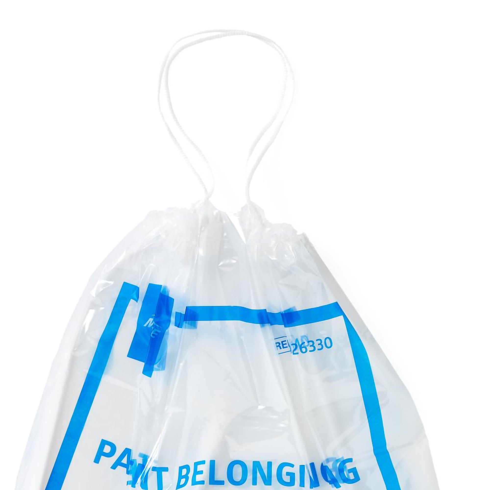 Medline - NON026330 Patient Belongings Bag Medline 18 X 20 Inch Plastic Drawstring Closure Clear