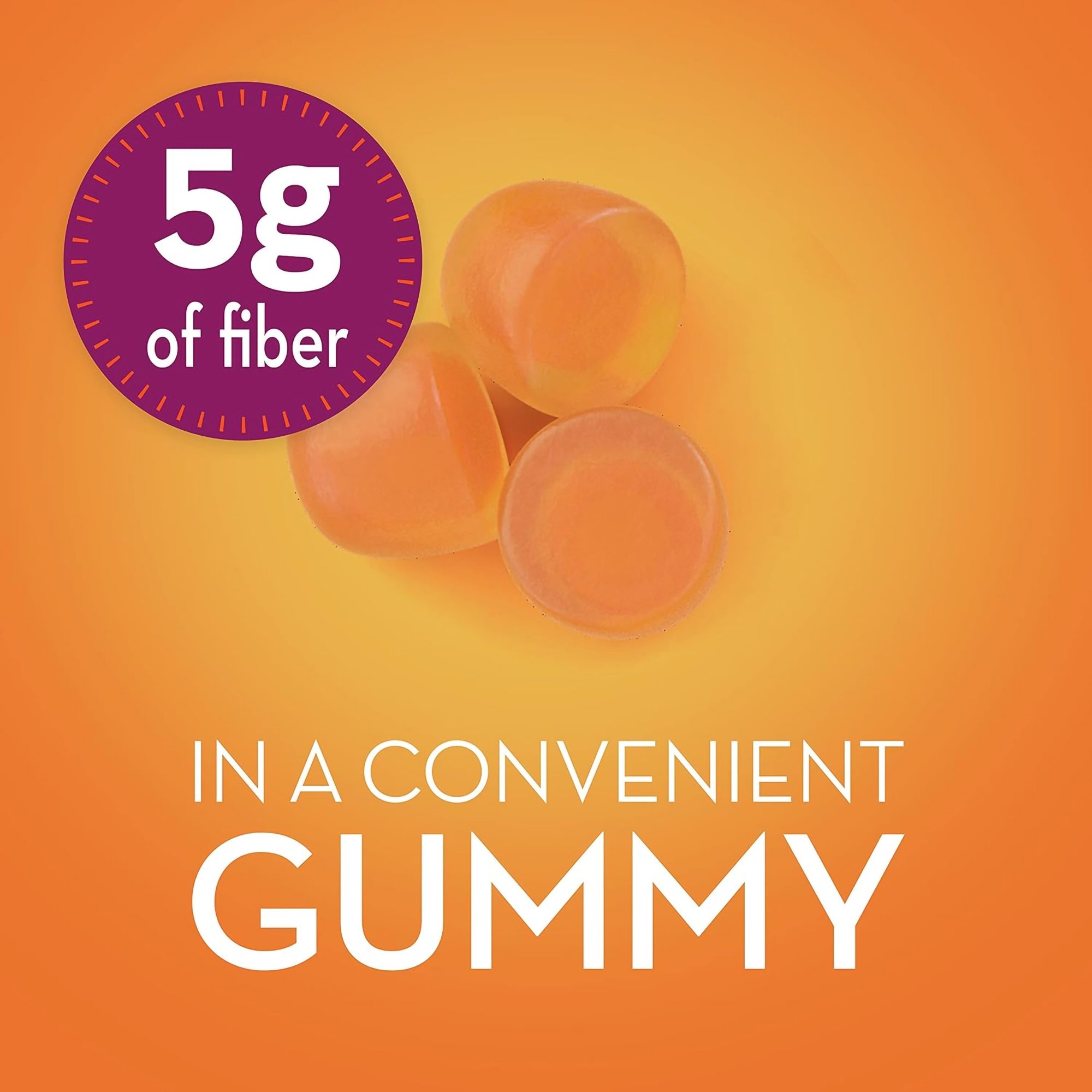 Procter & Gamble 03700078859 - Metamucil Fiber Supplement Gummies Orange Flavor - 1/Bottle