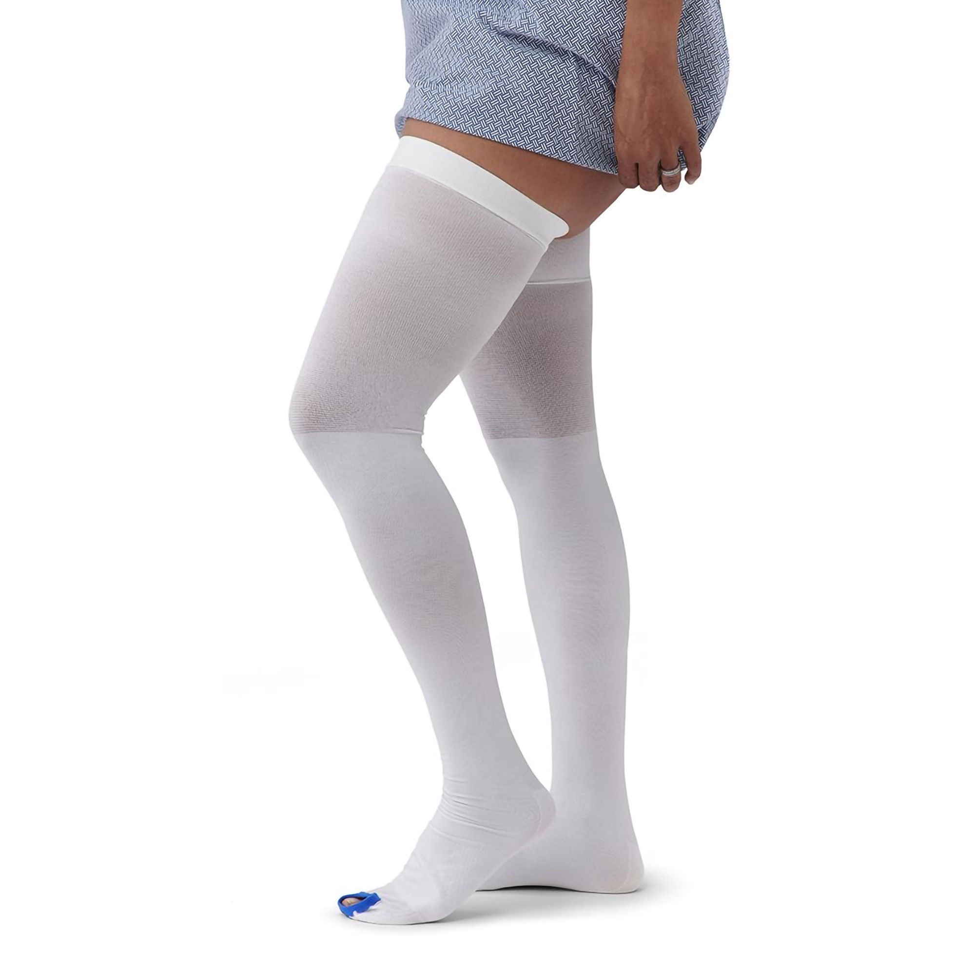 Medline - MDS160844 Anti-embolism Stocking Medline Thigh High Medium / Regular White Inspection Toe