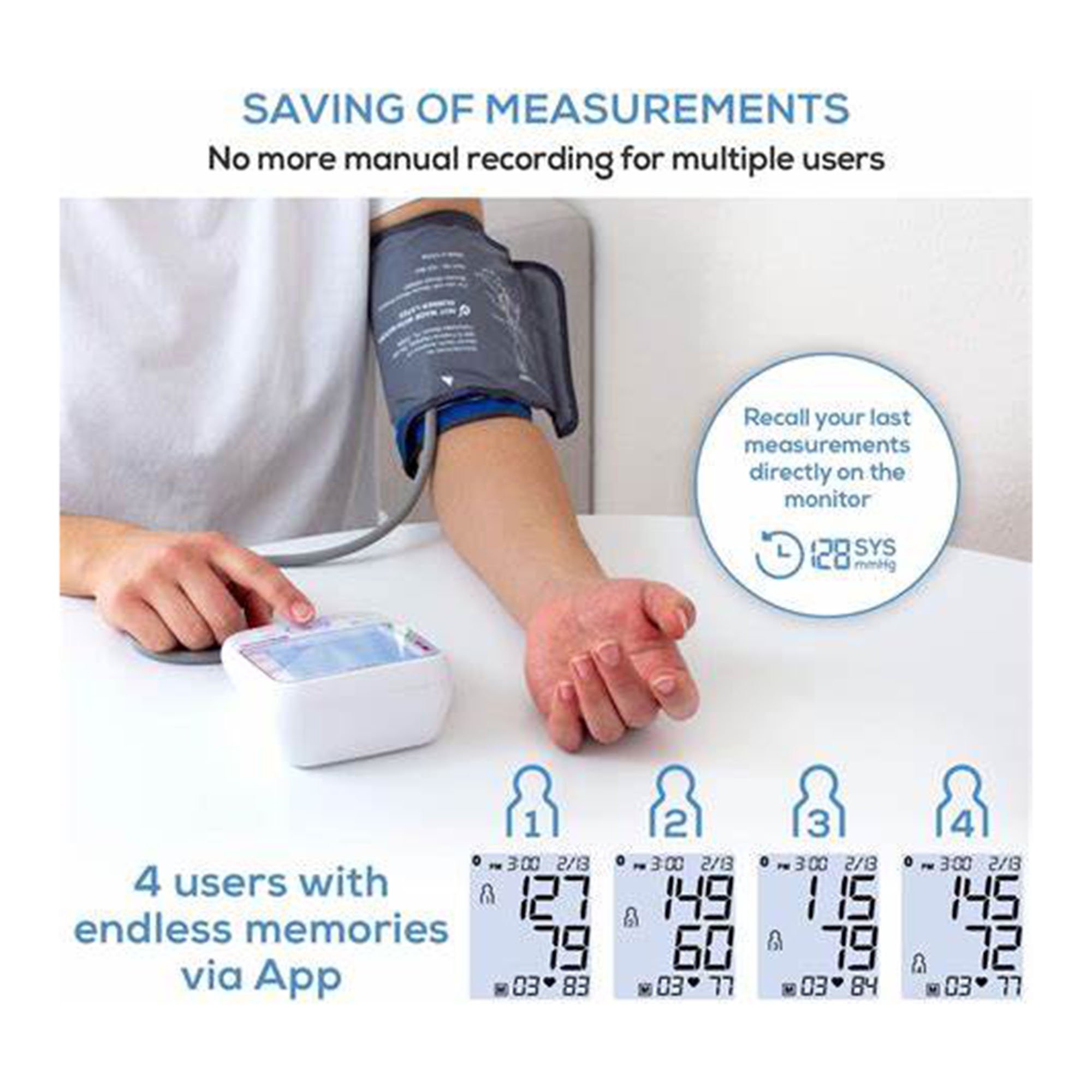 Emerson Healthcare BM67 - Beur Bluetooth Upper Arm Blood Pressure Monitor - 1/Each, 8/Case