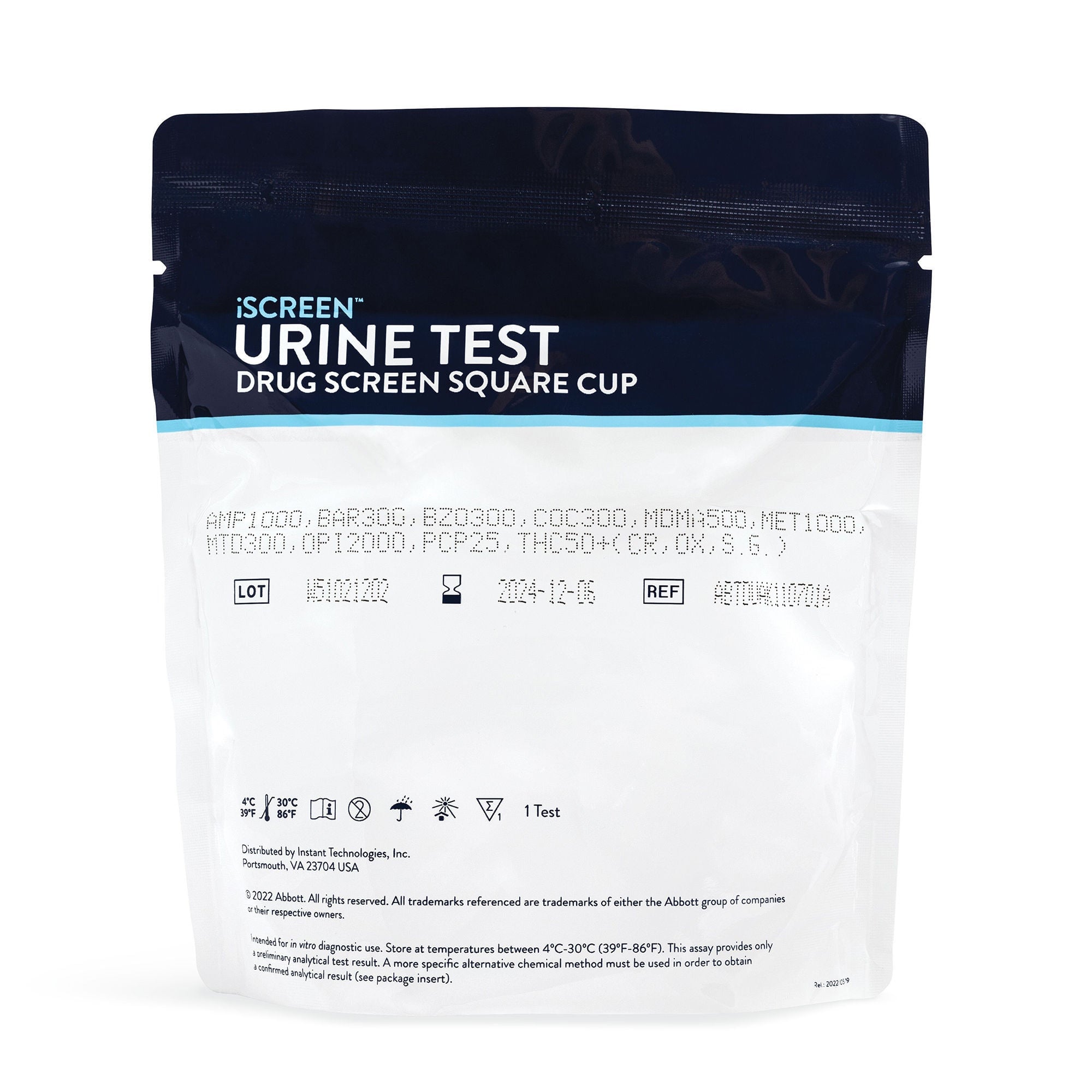 Abbott Rapid Dx North America LLC - ABTDUAW15701A Drugs of Abuse Test Kit iScreen® DX AMP, COC, mAMP/MET, OPI2000, THC, (CR, NI, OX, PH, SG) 25 Tests CLIA Waived