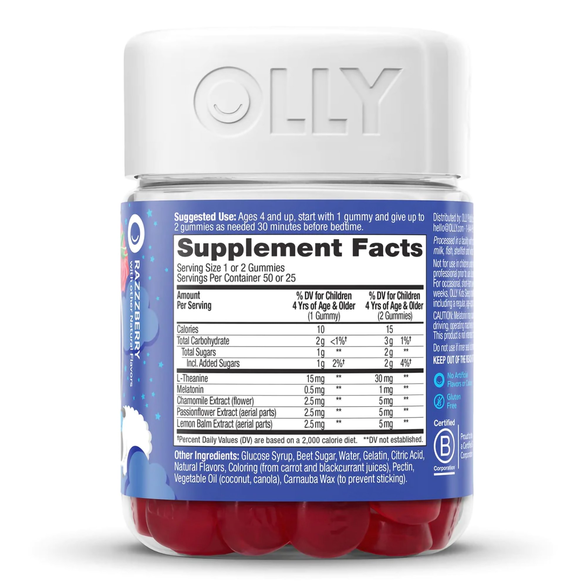 OLLY Public Benefit Corp 85000446206 - Olly Kids Sleep Gummies, Razzzberry - 1/Bottle