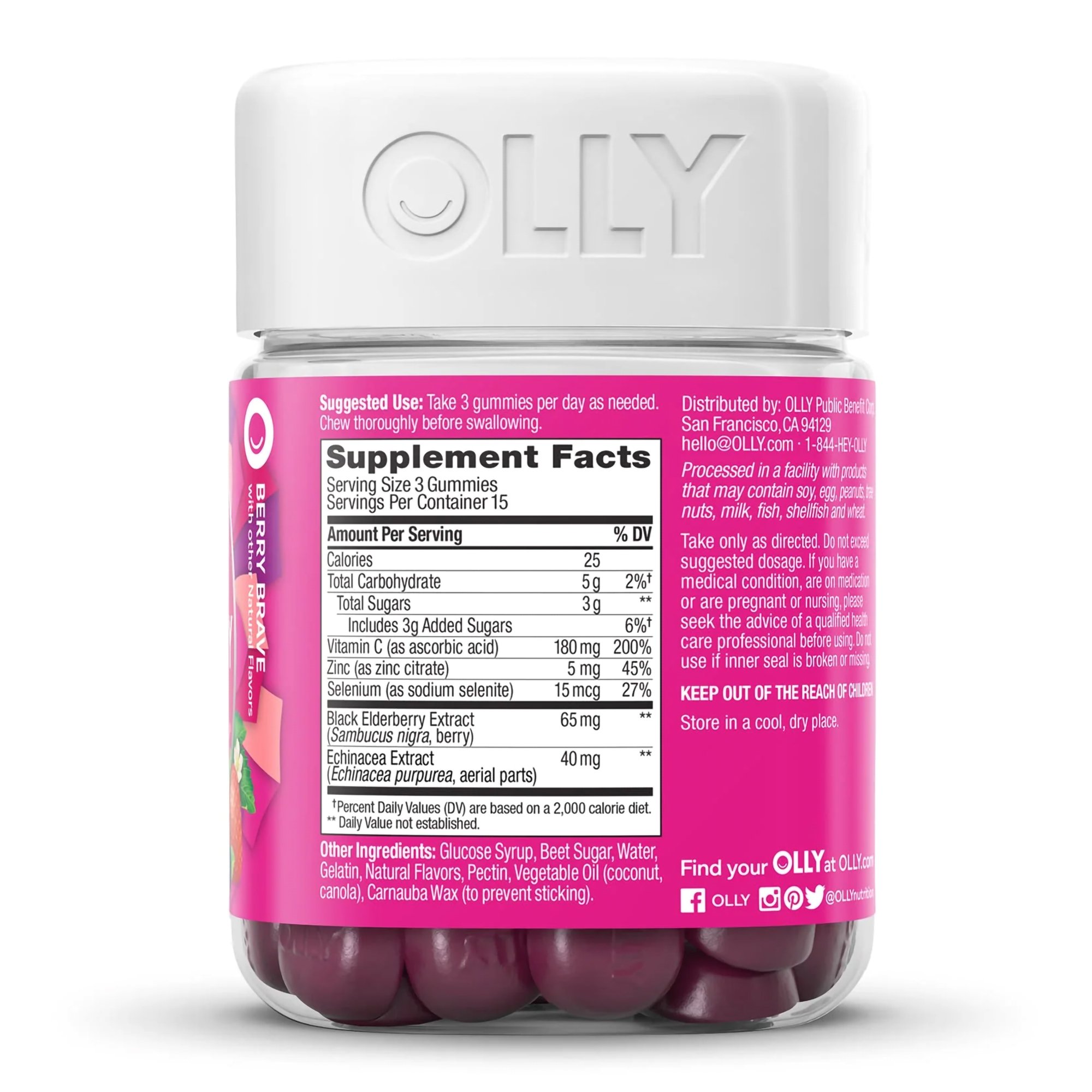 OLLY Public Benefit Corp 85000446214 - Olly Active Immunity + Elderberry Gummies Berry Brave - 1/Bottle