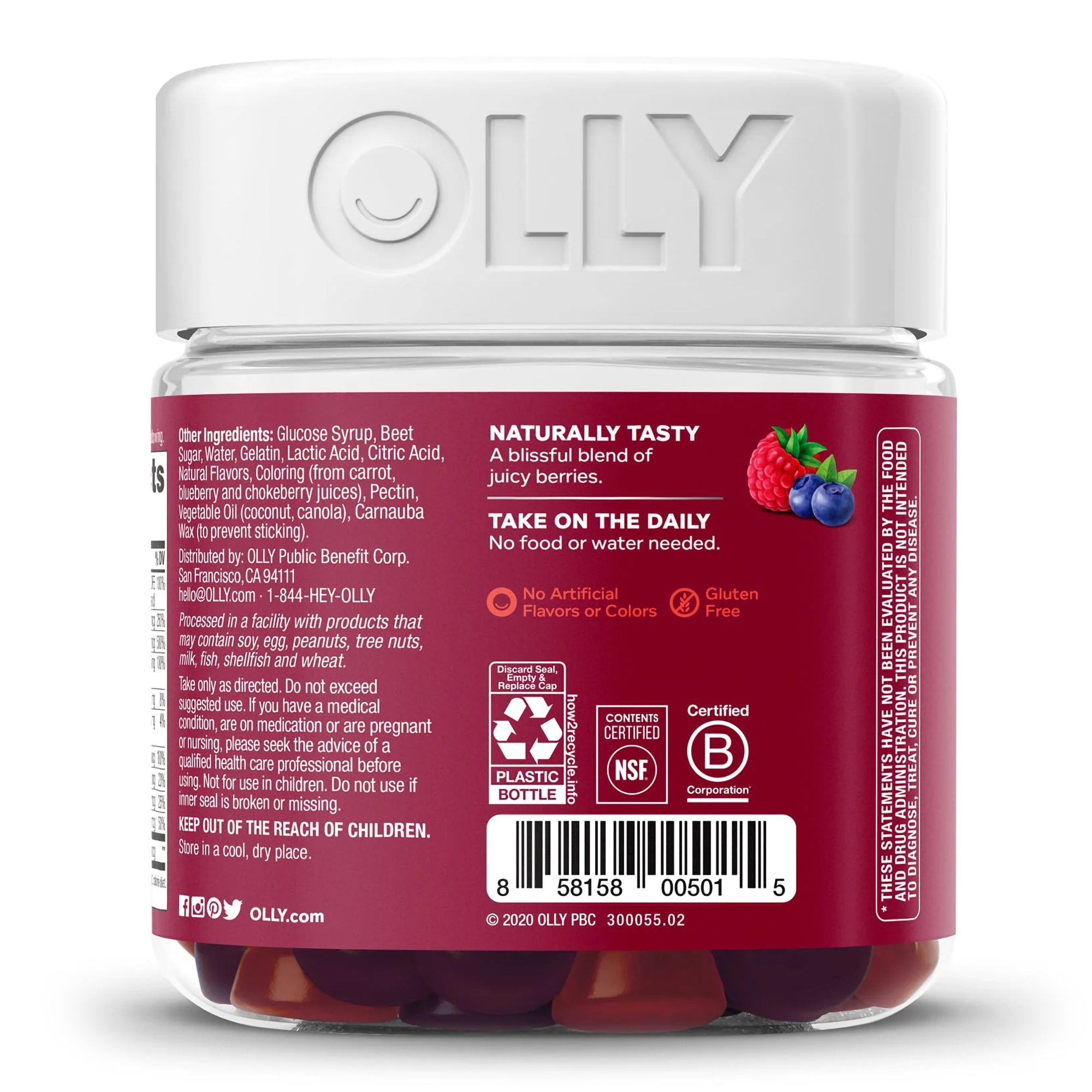 OLLY Public Benefit Corp 85815800501 - Olly The Perfect Women's Multi Gummies, Blissful Berry - 1/Bottle