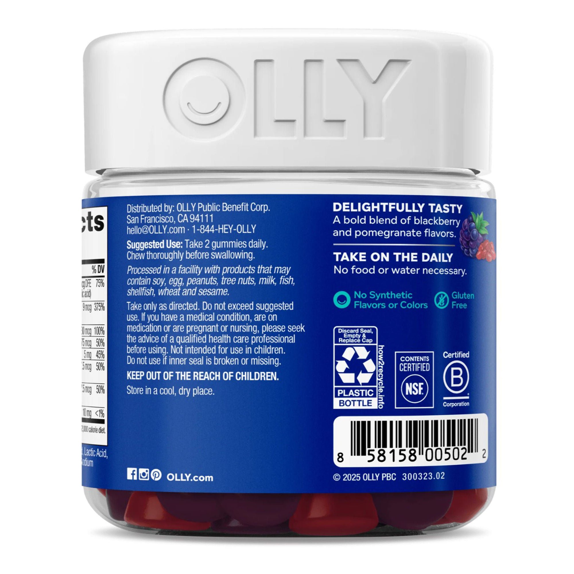 OLLY Public Benefit Corp - 85815800502 Olly The Perfect Men's Multi Gummies