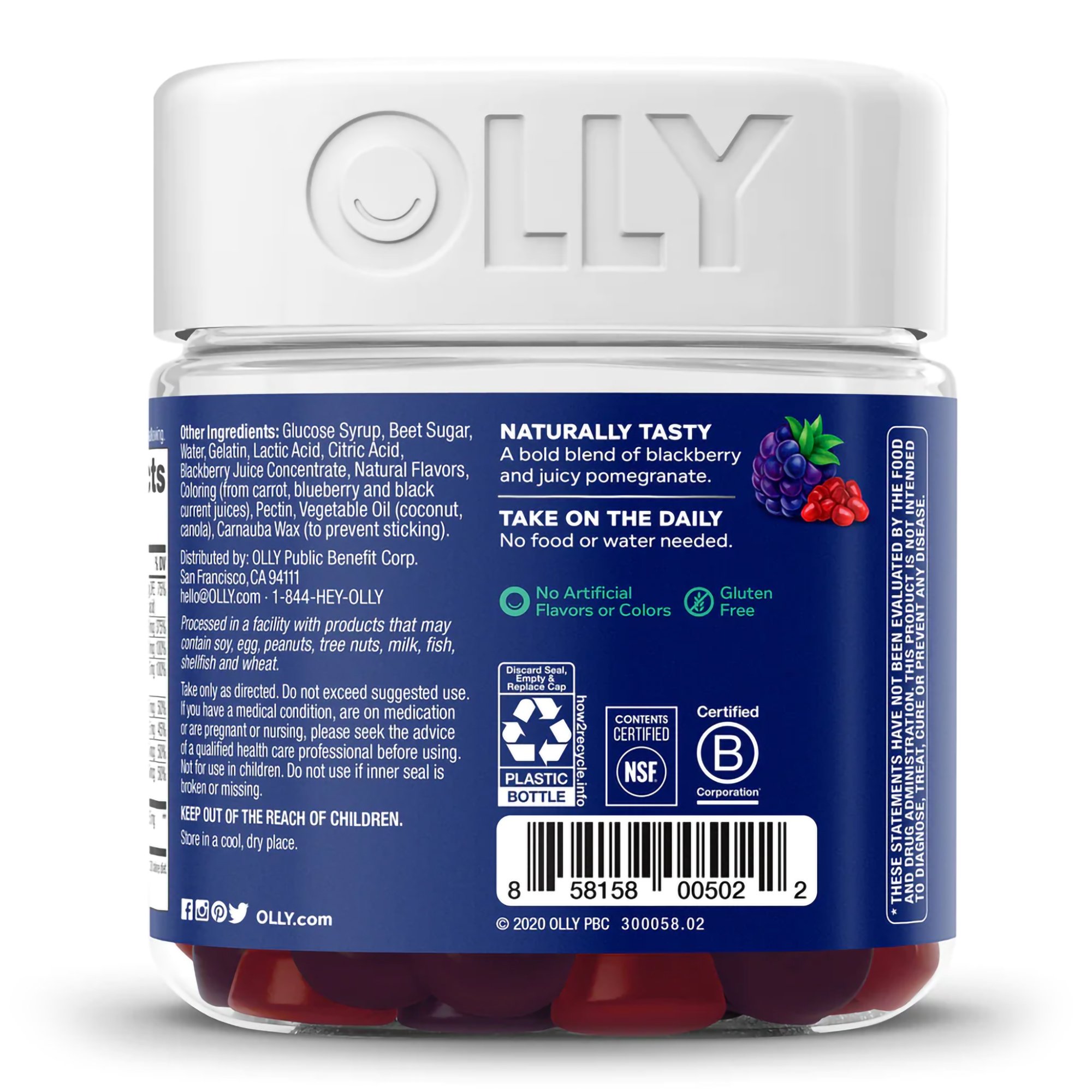 OLLY Public Benefit Corp 85815800502 - Olly The Perfect Men's Multi Gummies, Blackberry Blitz - 1/Bottle