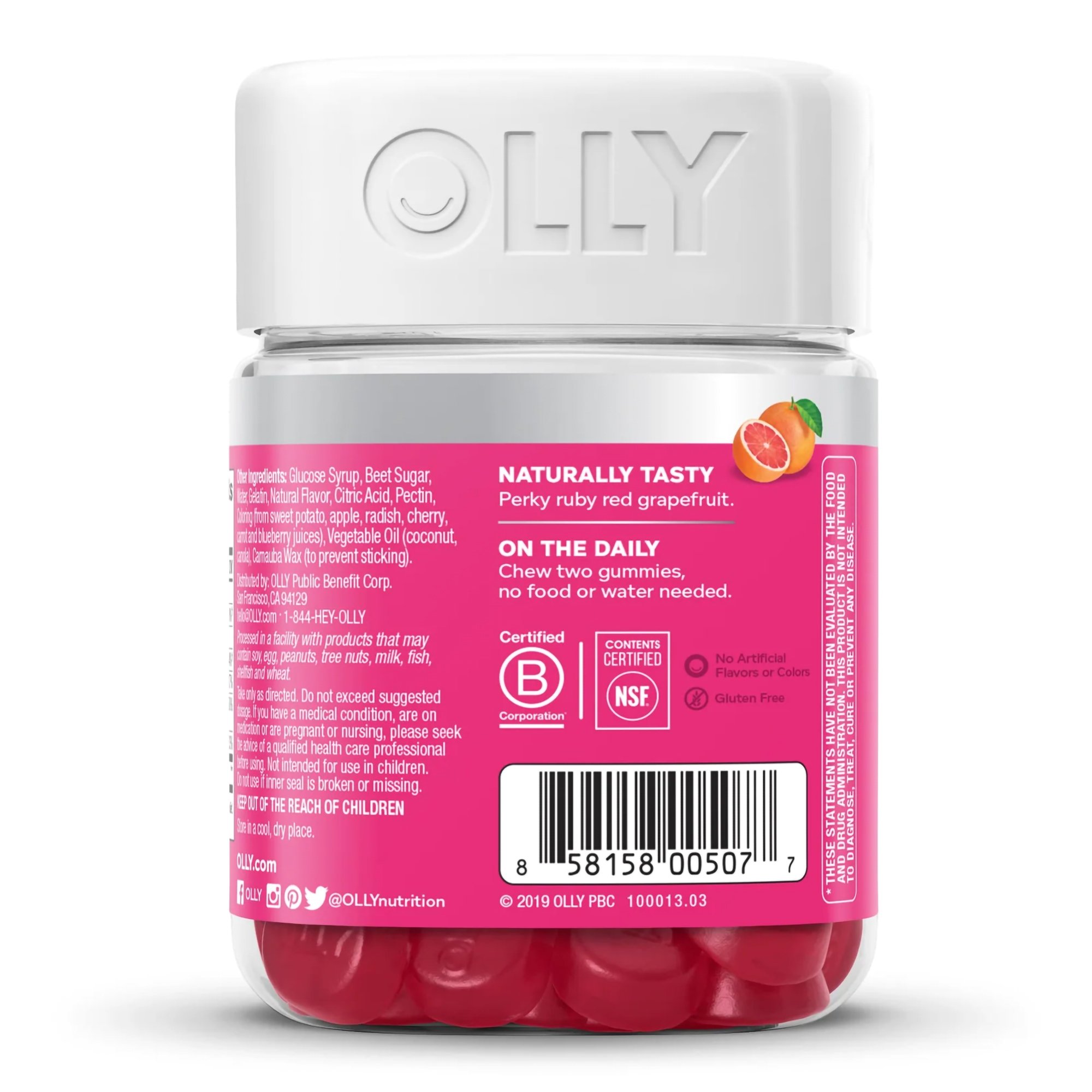 OLLY Public Benefit Corp 85815800507 - Olly Undeniable Beauty Gummies Grapefruit Glam - 1/Bottle