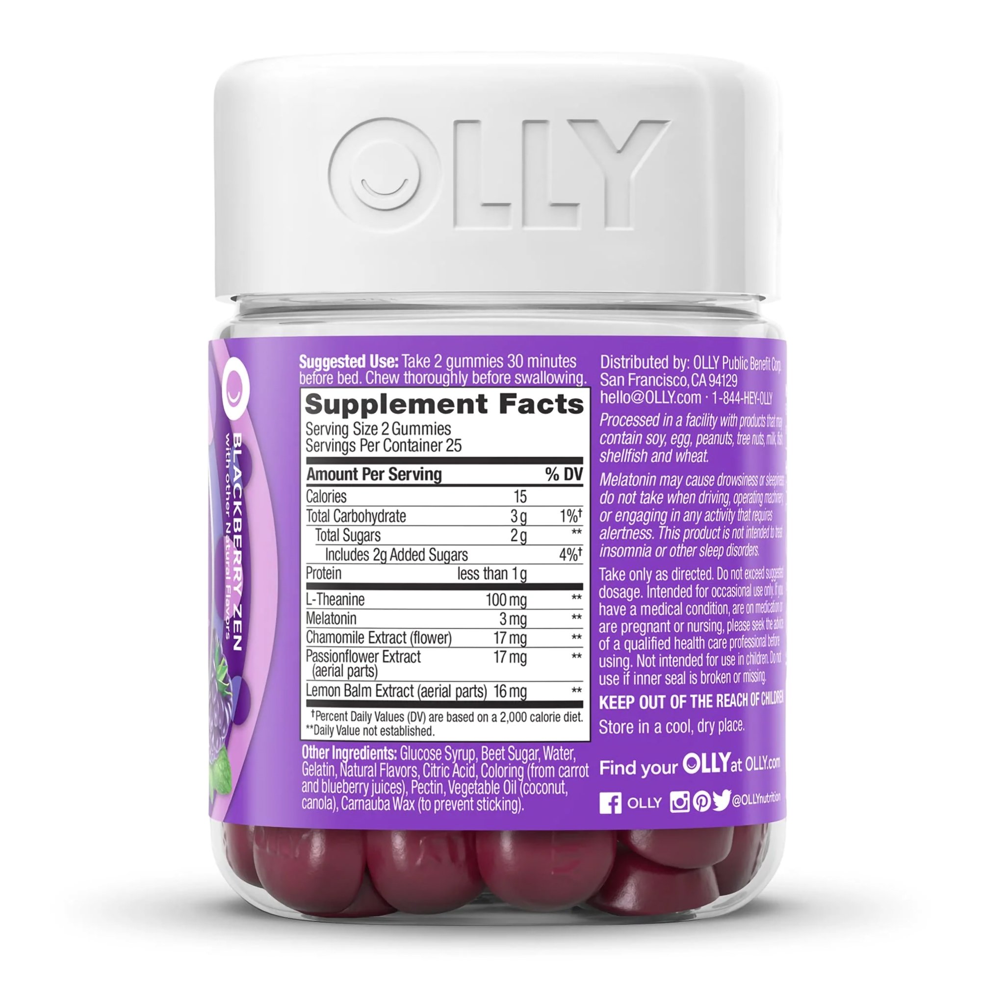 OLLY Public Benefit Corp 85815800512 - Olly Sleep Gummies, Blackberry Zen - 1/Bottle