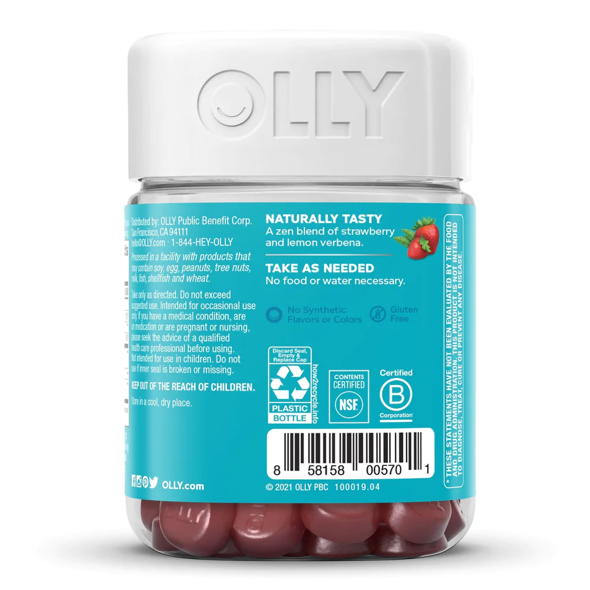 OLLY Public Benefit Corp 85815800570 - Olly Goodbye Stress Gummies, Berry Verbena - 1/Bottle