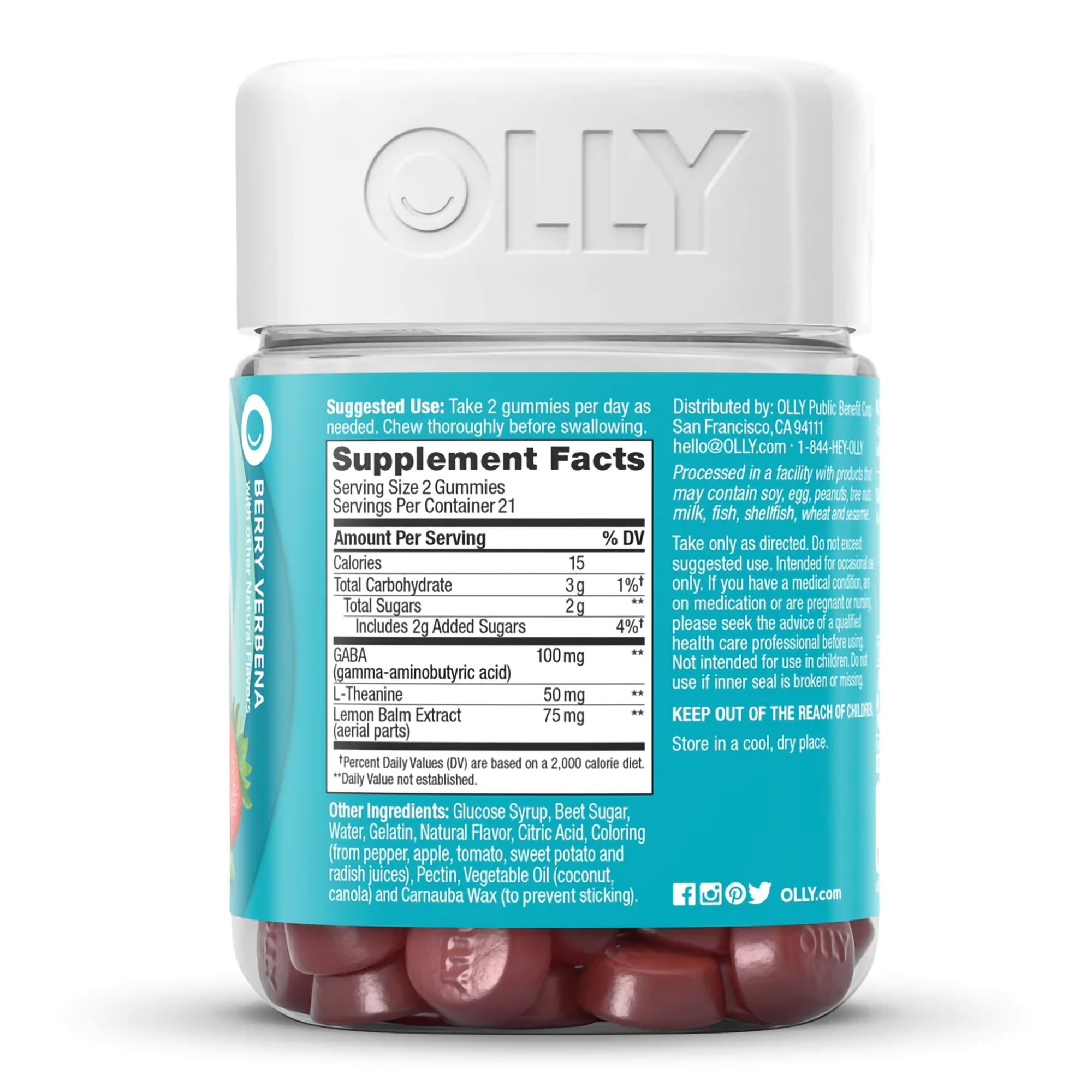 OLLY Public Benefit Corp 85815800570 - Olly Goodbye Stress Gummies, Berry Verbena - 1/Bottle