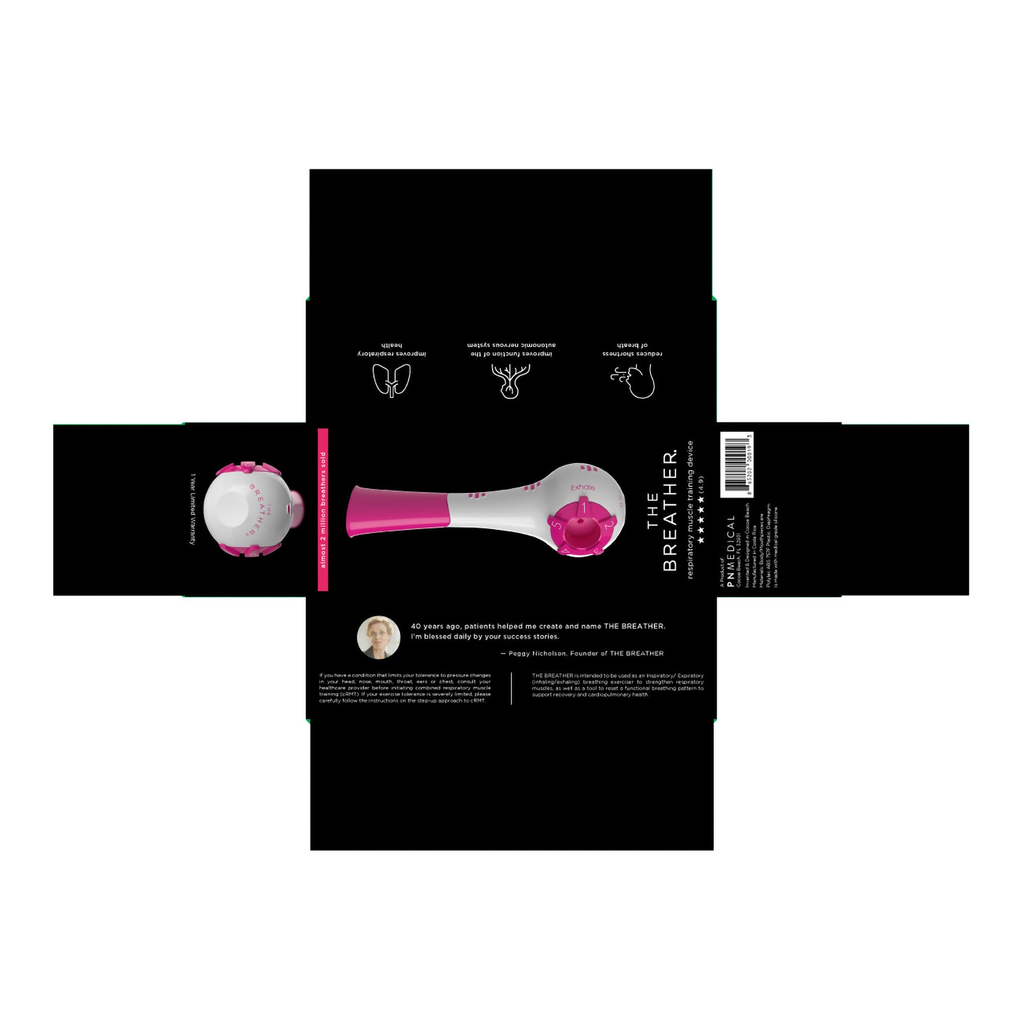 PN Medical - B-PINK Respiratory Muscle Trainer The Breather™ Adult Mouthpiece