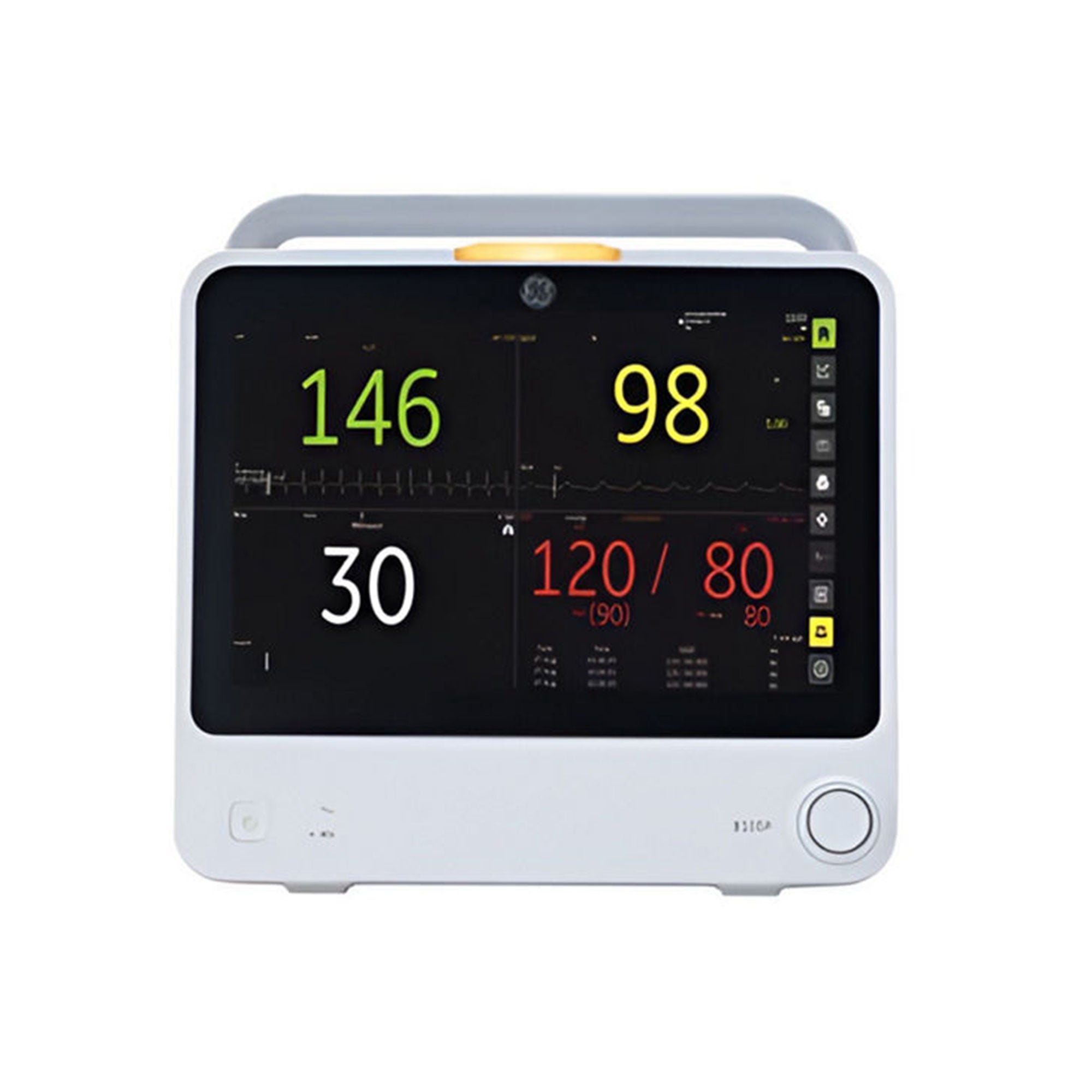 GE Healthcare - 6160000-003-01085481 Patient Monitor GE B105 Series Monitoring ECG, NIBP, SpO2, Temperature AC Power / Battery Operated