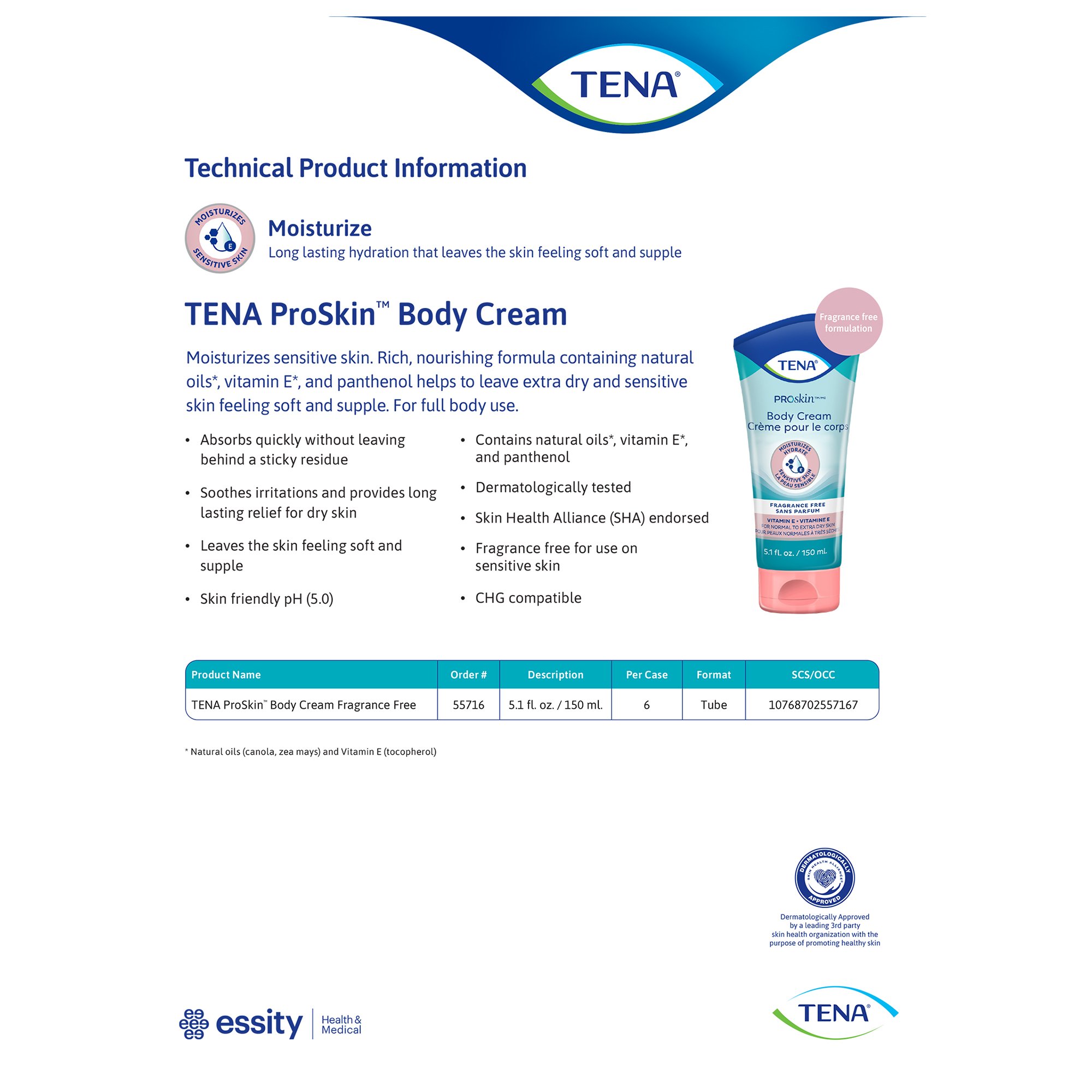 TENA Proskin Hand and Body Moisturizer 55716 by Essity HMS North America