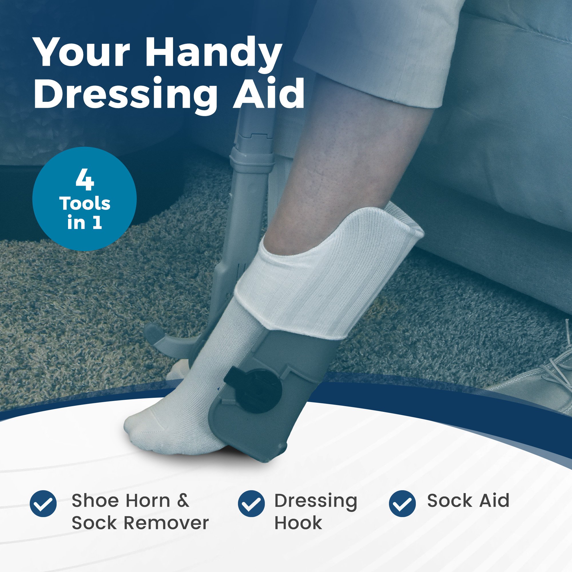 Easy To Use Products LLC 755 - Reach Right Dressing Hip Kit with Shoe Horn, Sock Aid, Dressing Hook - 1/Each, 8/Case