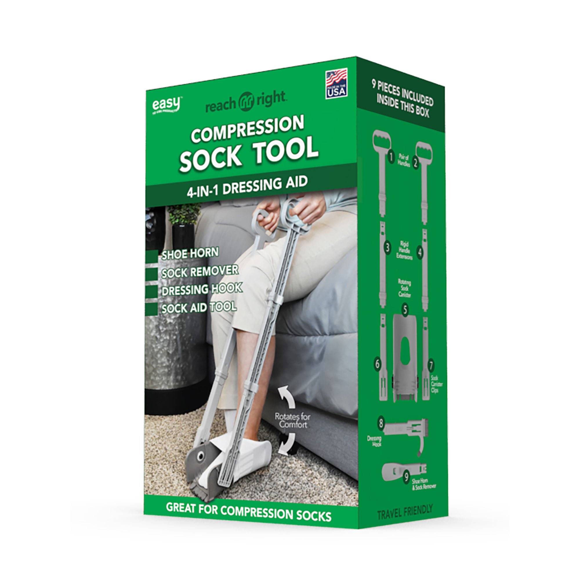 Easy To Use Products LLC - 756 Reach Right Compression Sock Aid Device
