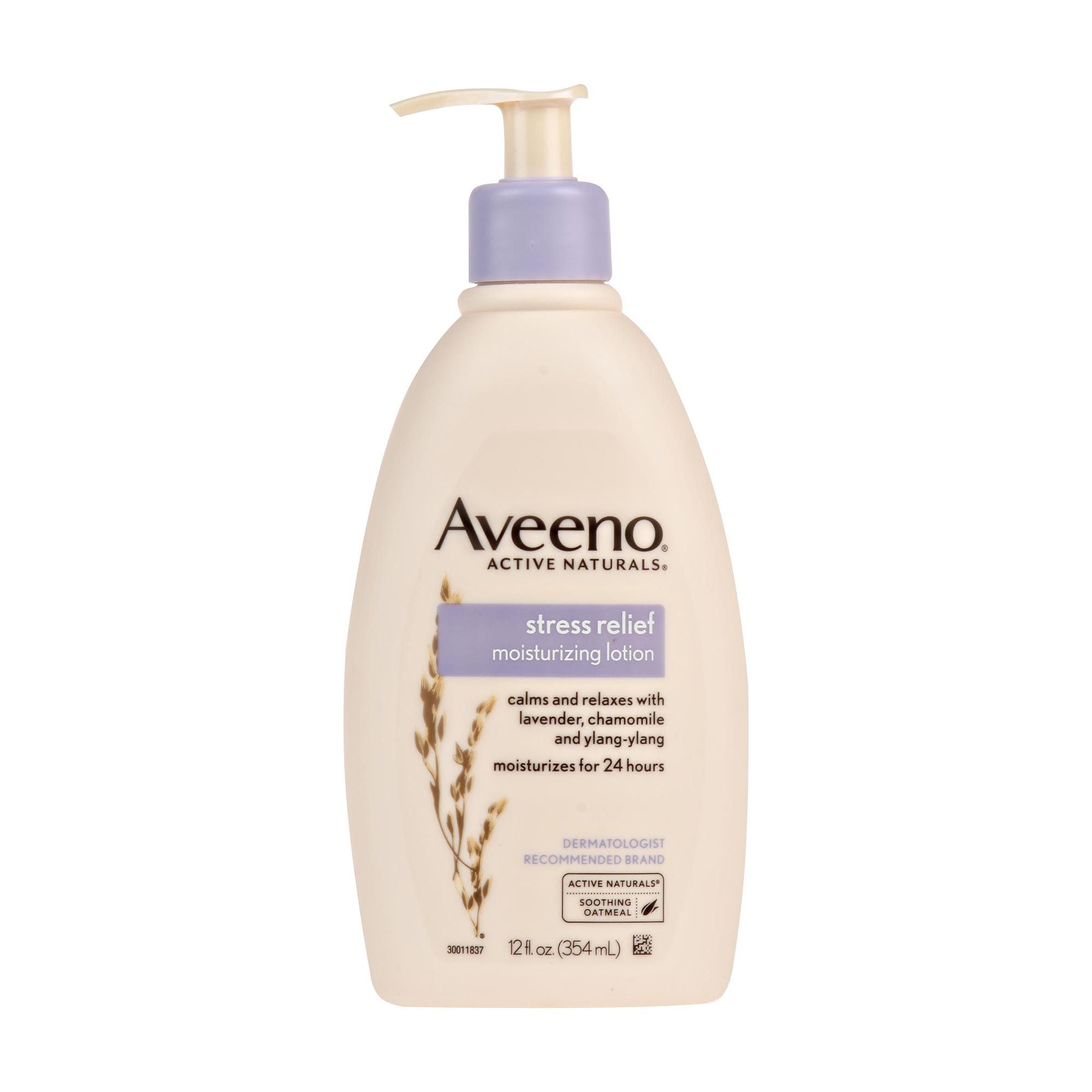 J & J Sales - 38137003916 Hand and Body Moisturizer Aveeno® Stress Relief 12 oz. Pump Bottle Lavender Scent Lotion