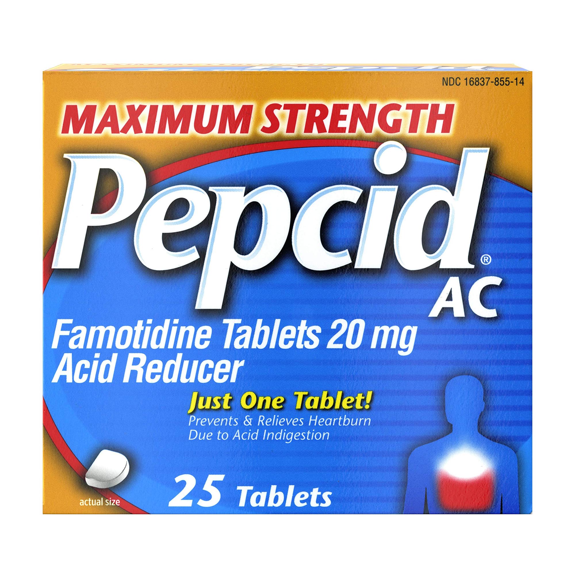 J & J Sales - 16837085514 Pepcid® AC Famotidine 20 mg Acid Reducer Tablets Maximum Strength