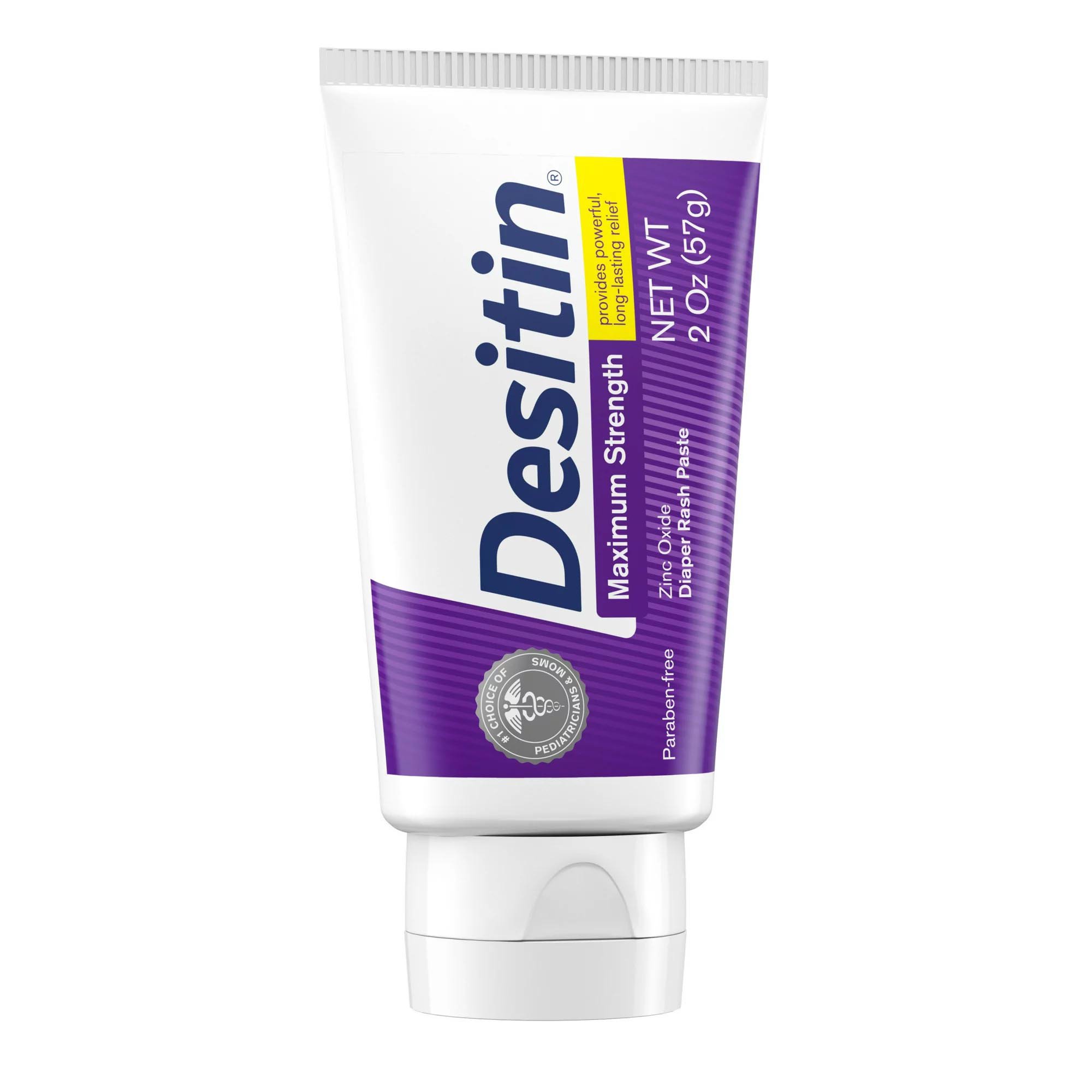 J & J Sales 58232072103 - Desitin® 40% Zinc Oxide Diaper Rash Ointment Maximum Strength Paste, 2 oz. Tube - 1/Each
