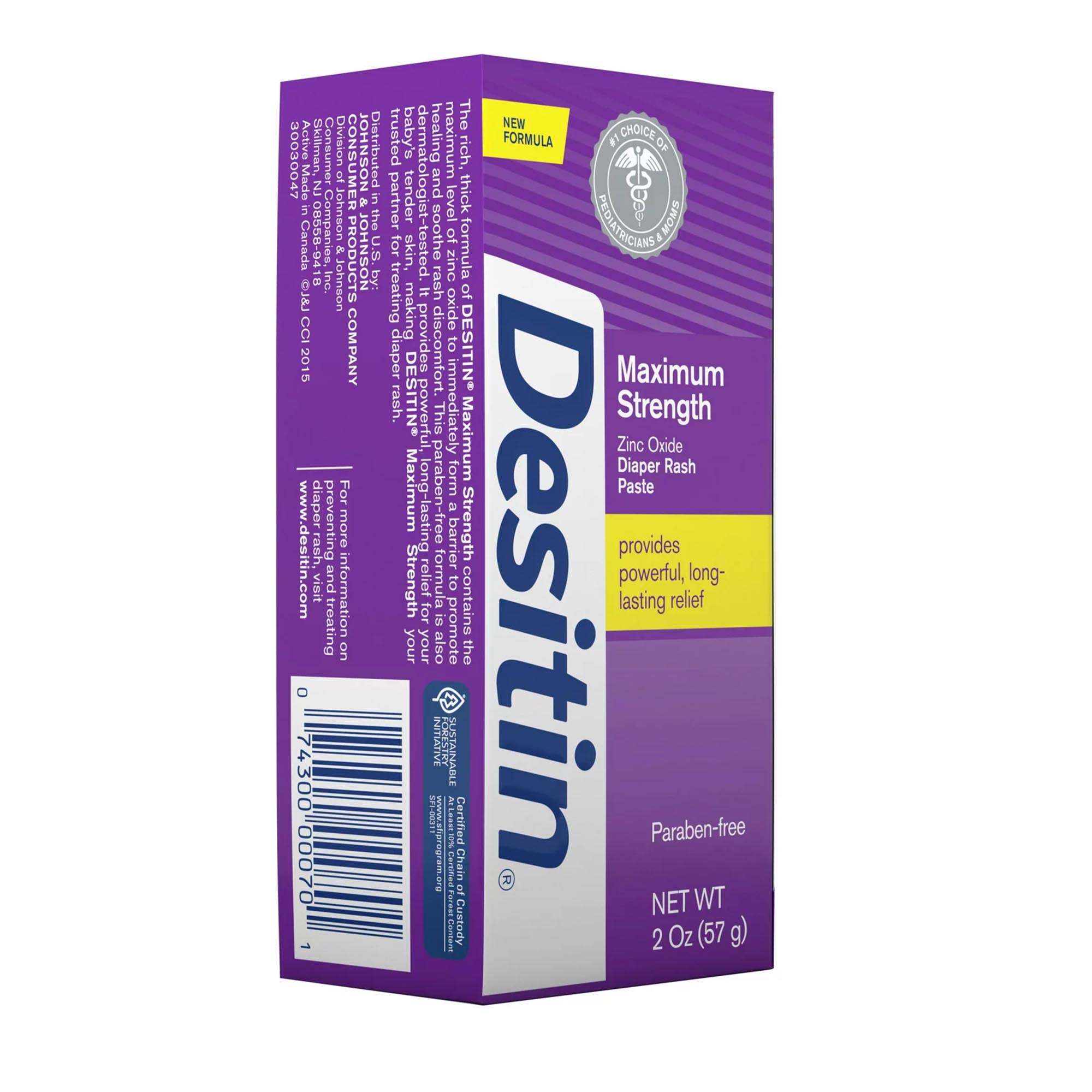 J & J Sales - 58232072103 Desitin® 40% Zinc Oxide Diaper Rash Ointment Maximum Strength Paste