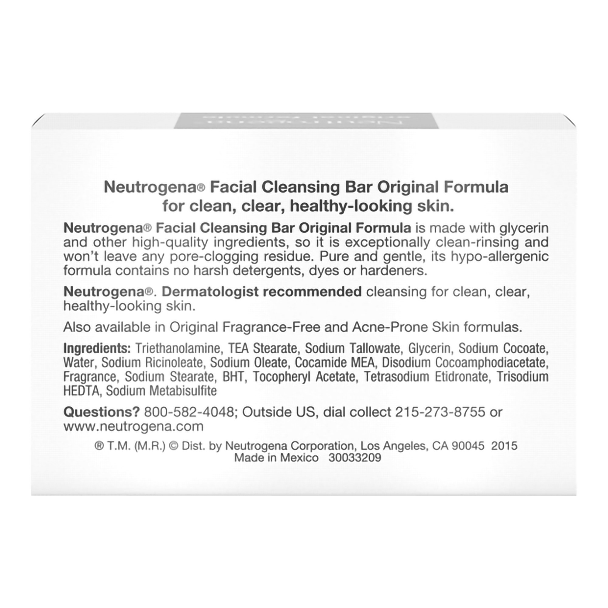 J & J Sales 7050101010 - Neutrogena® Facial Bar Original Formula, 3.5-ounce - 1/Each