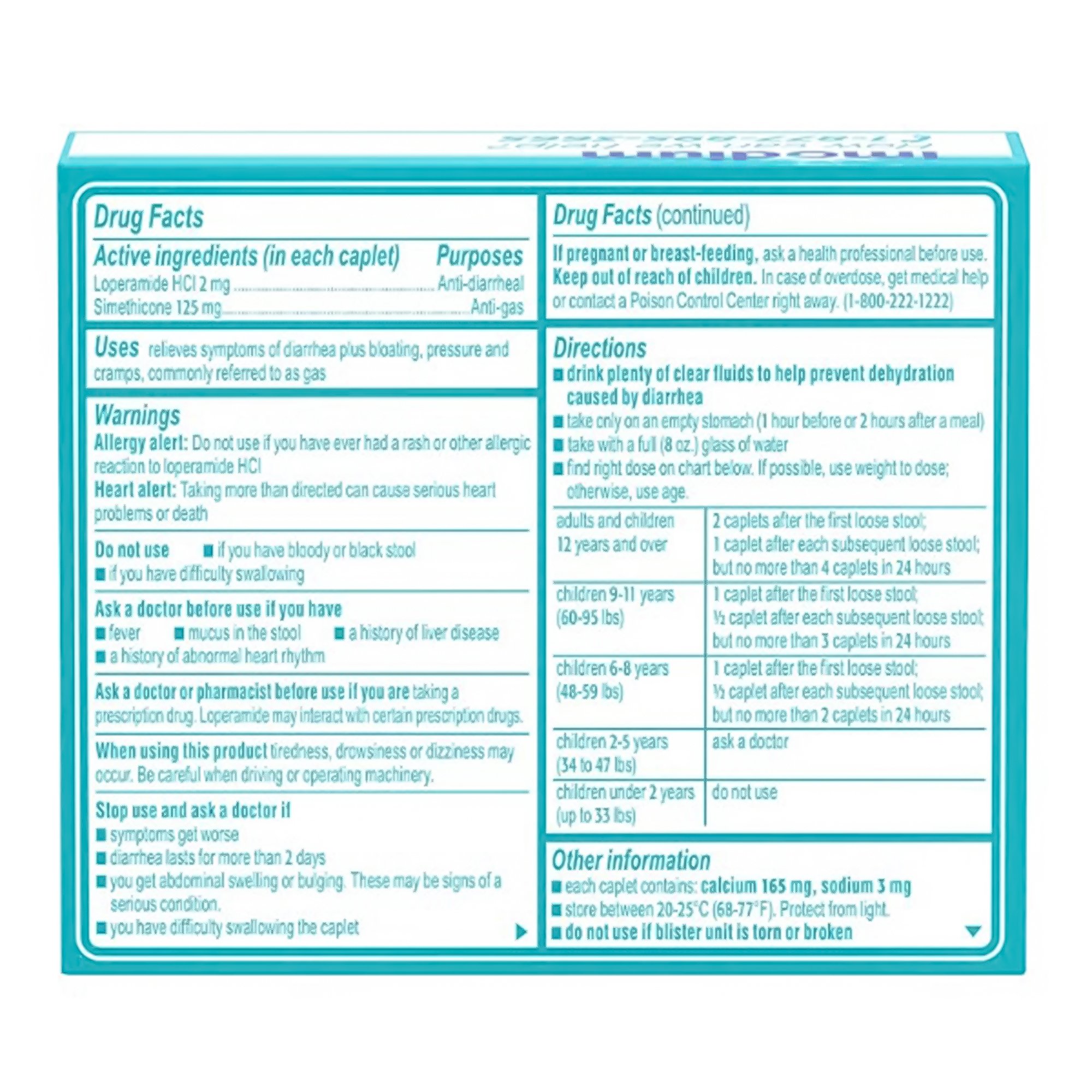 J & J Sales 50580033818 - Imodium® Multi-Symptom Relief Caplets - 18/Box