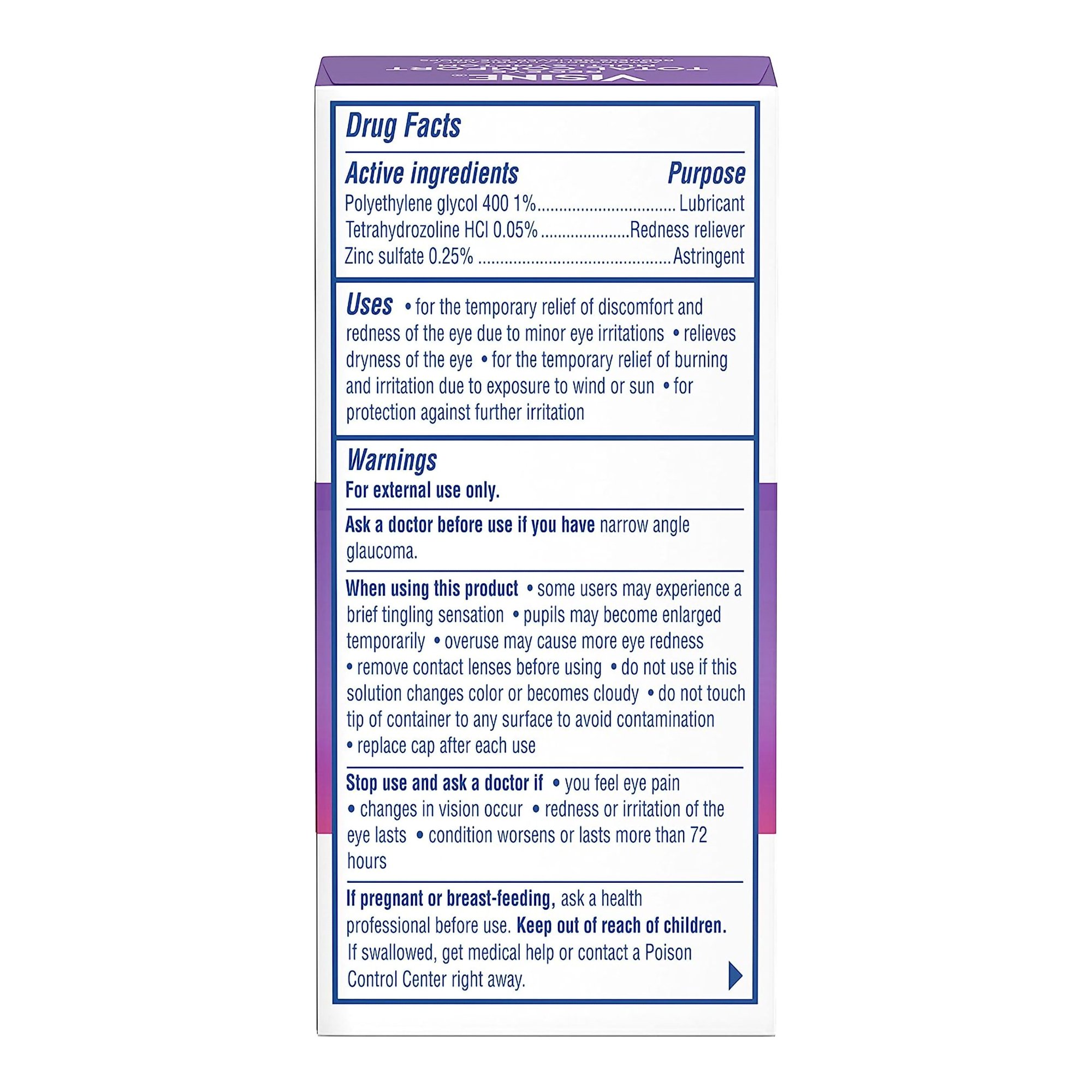 J & J Sales 69968036001 - Visine Red Eye Total Comfort Multi-Symptom Eye Drops - 1/Each