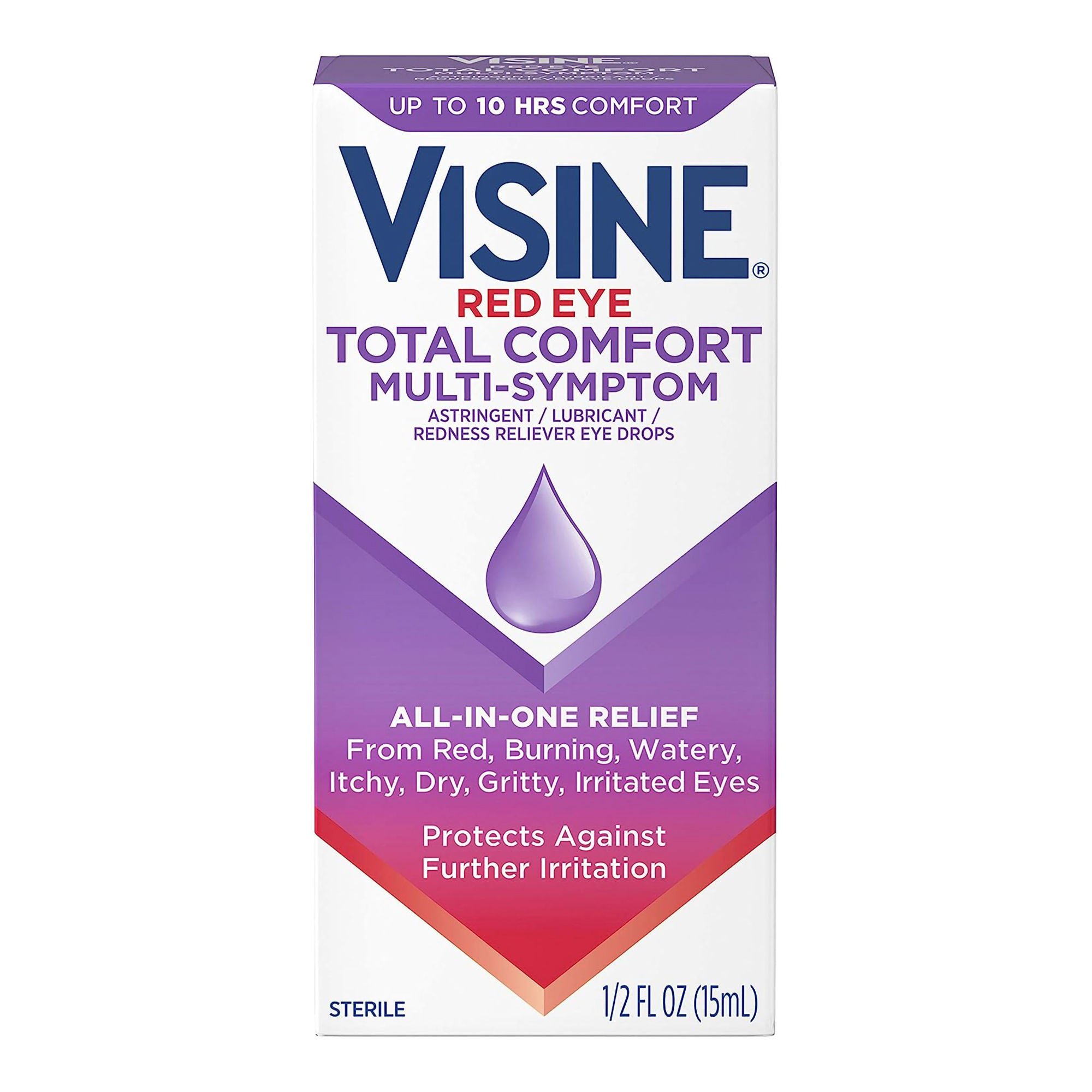 J & J Sales - 69968036001 Visine Red Eye Total Comfort Multi-Symptom Eye Drops