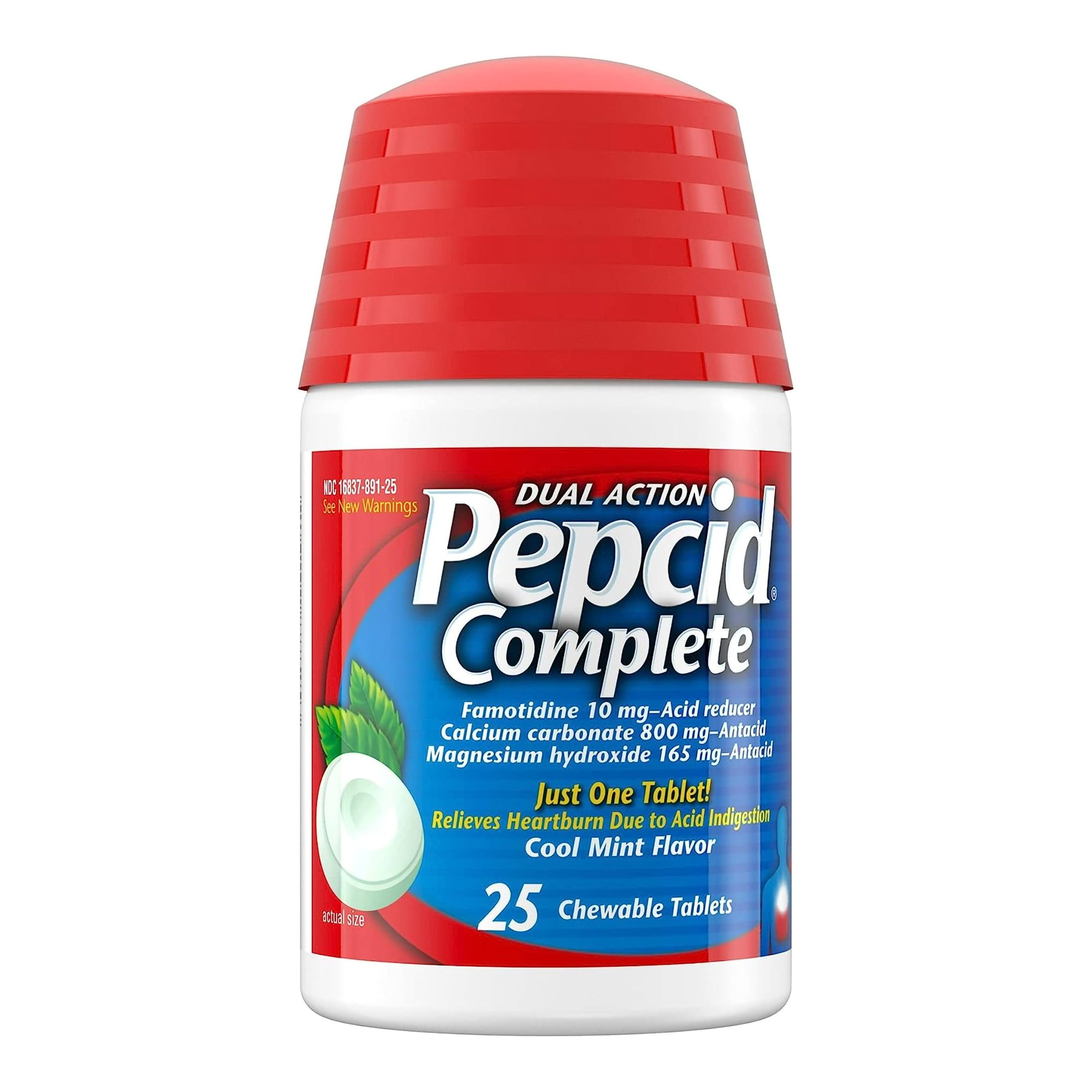 J & J Sales 16837088825 - Pepcid® Complete Chewable Tablets Cool Mint Flavor - 1/Bottle