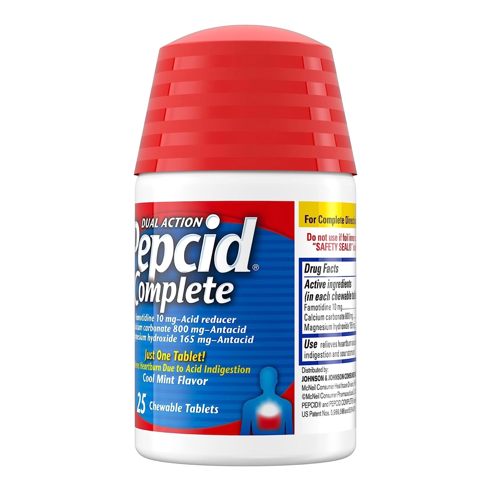 J & J Sales 16837088825 - Pepcid® Complete Chewable Tablets Cool Mint Flavor - 1/Bottle