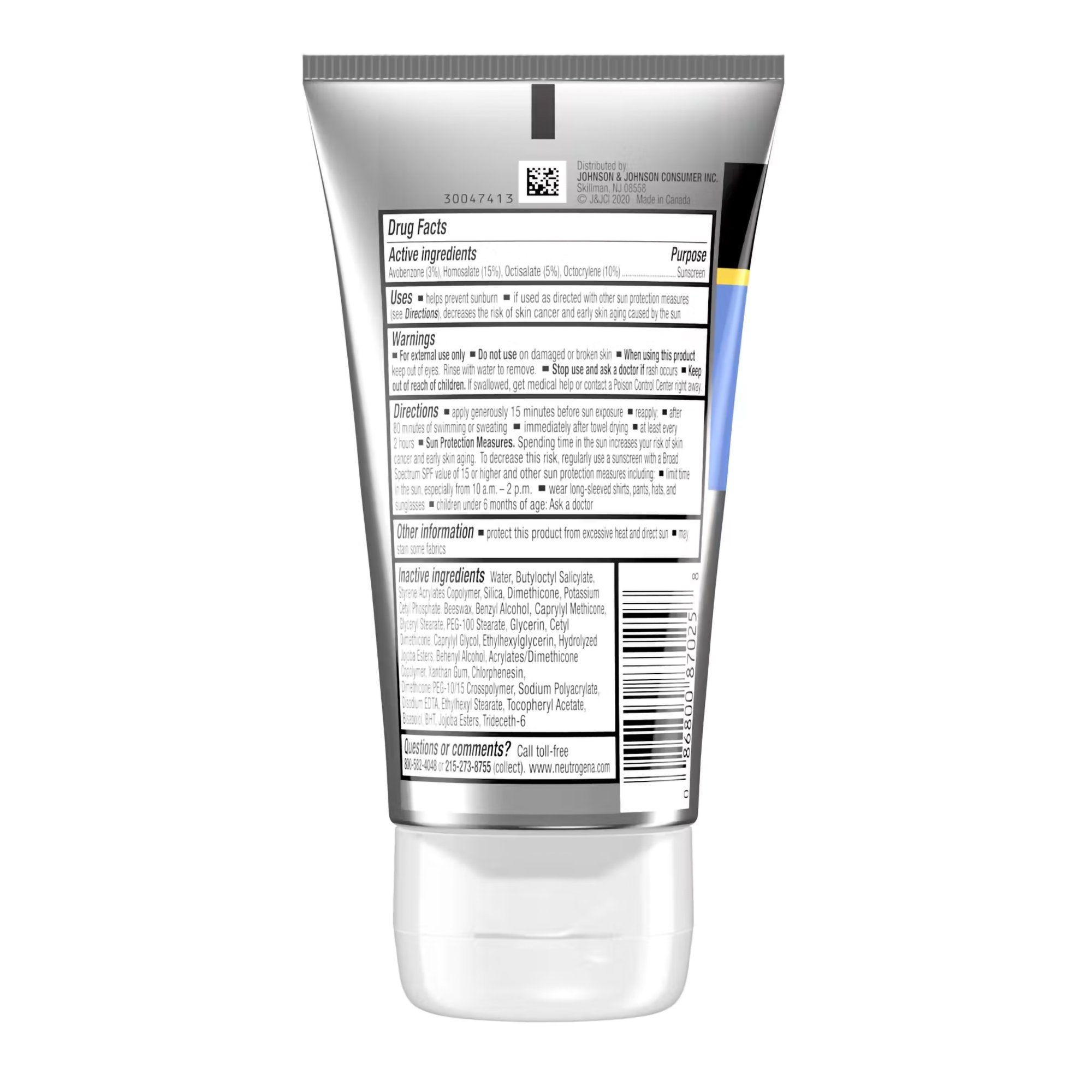 J & J Sales 08680087025 - Neutrogena® Sport Face Oil-Free Sunscreen SPF 70+ - 1/Each