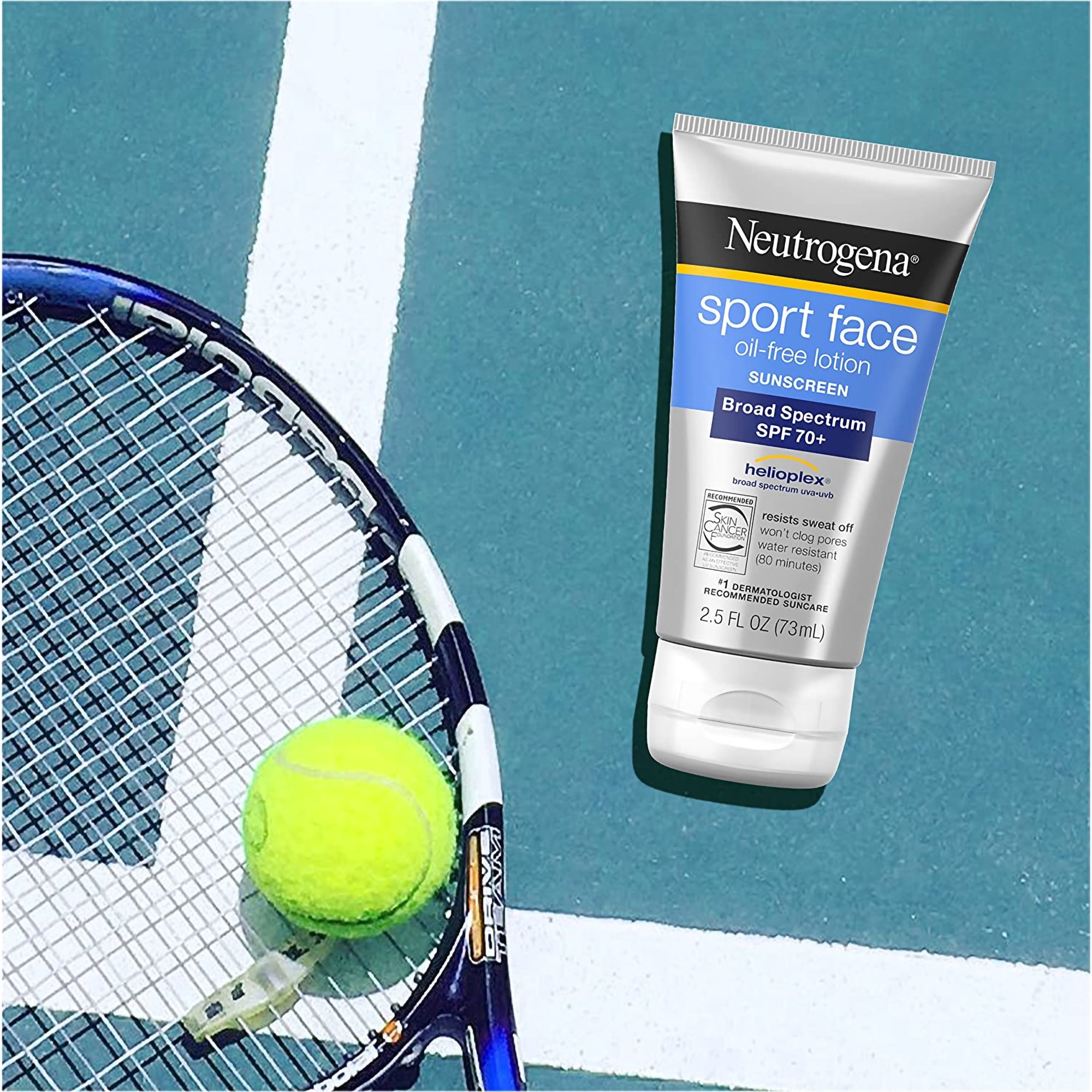J & J Sales 08680087025 - Neutrogena® Sport Face Oil-Free Sunscreen SPF 70+ - 1/Each