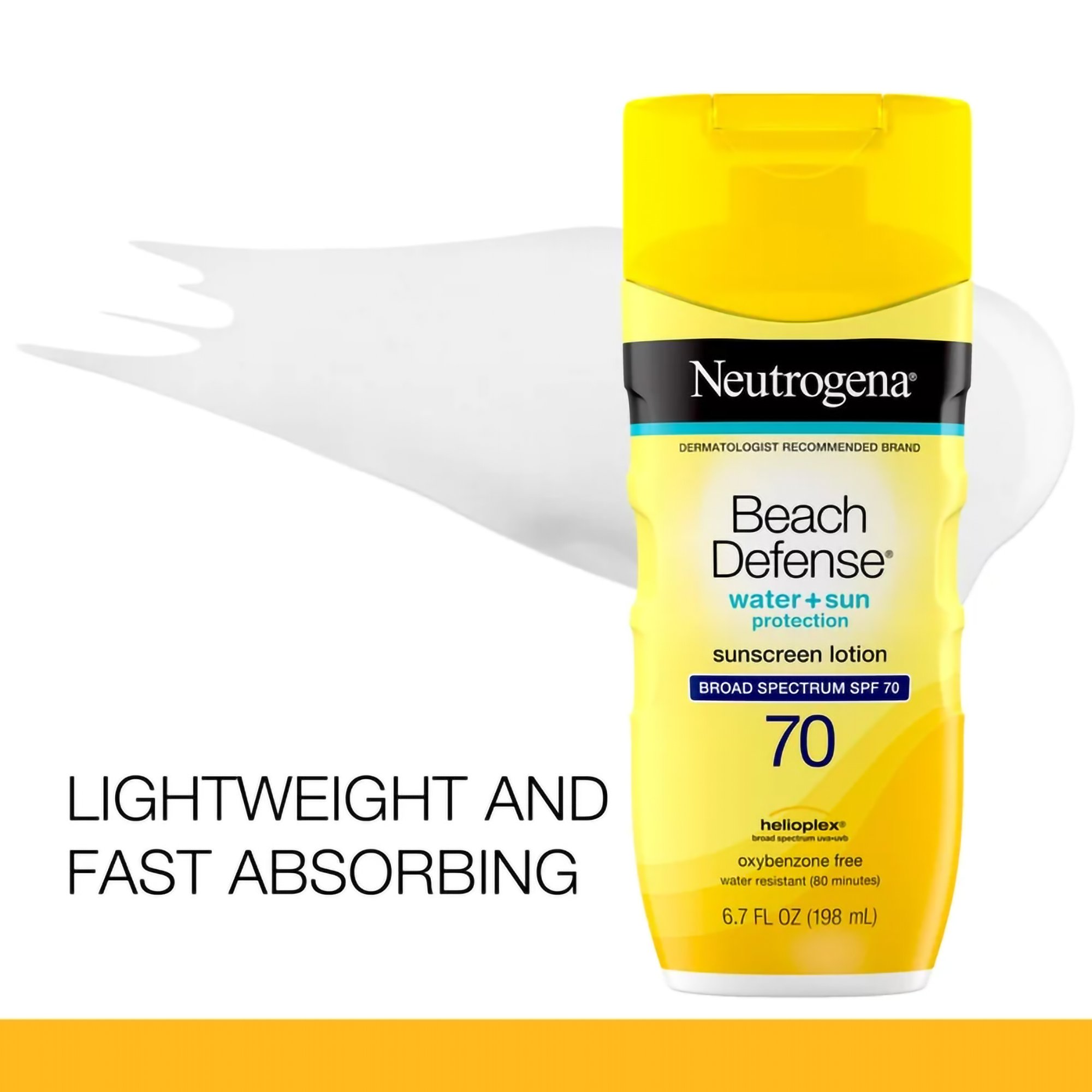 J & J Sales 08680087272 - Neutrogena® Beach Defense® Water + Sun Protection Sunscreen Lotion SPF 70 - 1/Each