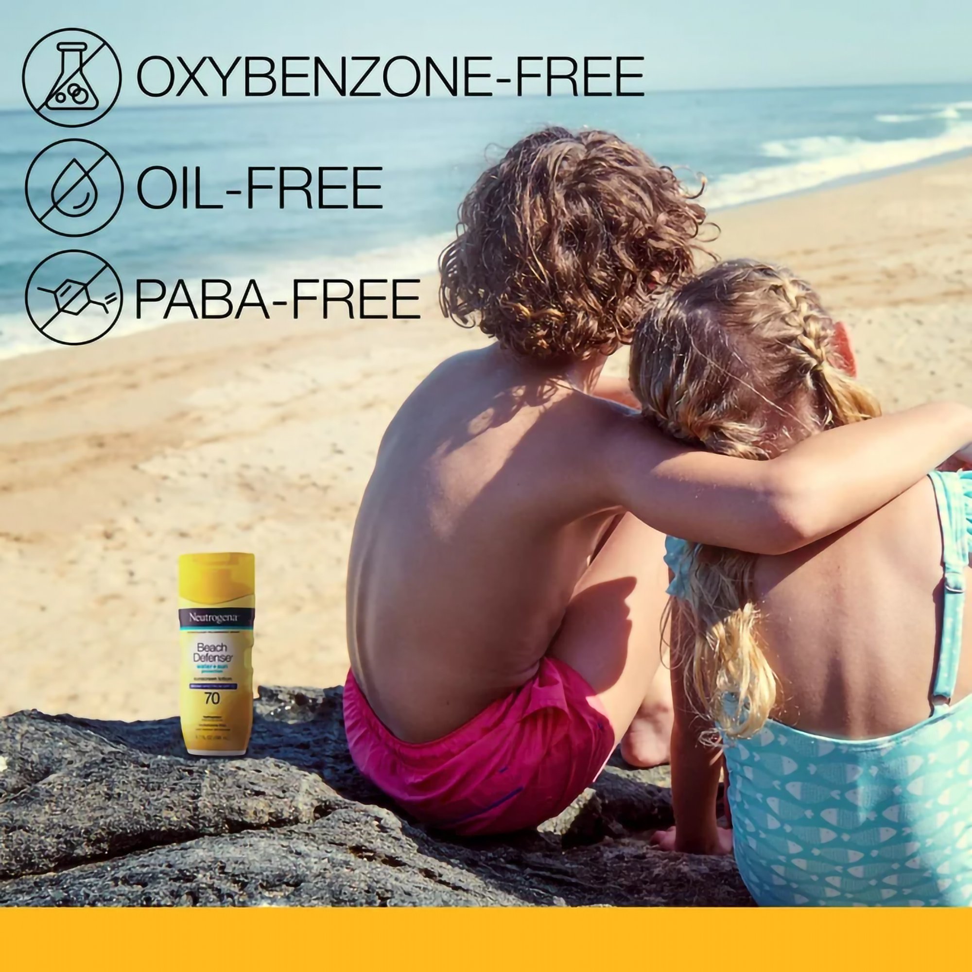 J & J Sales 08680087272 - Neutrogena® Beach Defense® Water + Sun Protection Sunscreen Lotion SPF 70 - 1/Each