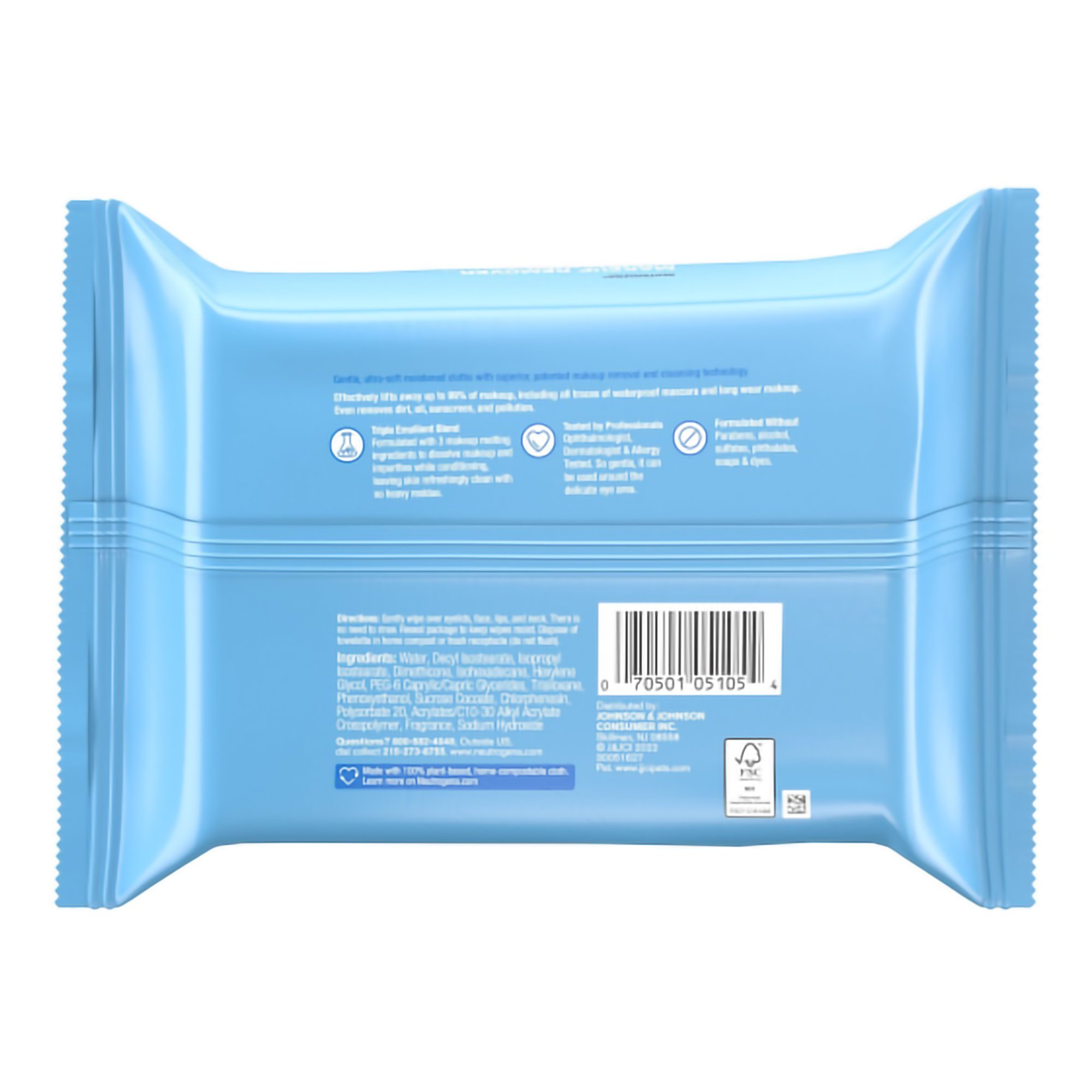 J & J Sales 07050105105 - Neutrogena® Makeup Remover Cleansing Towelettes Scented - 1/Each