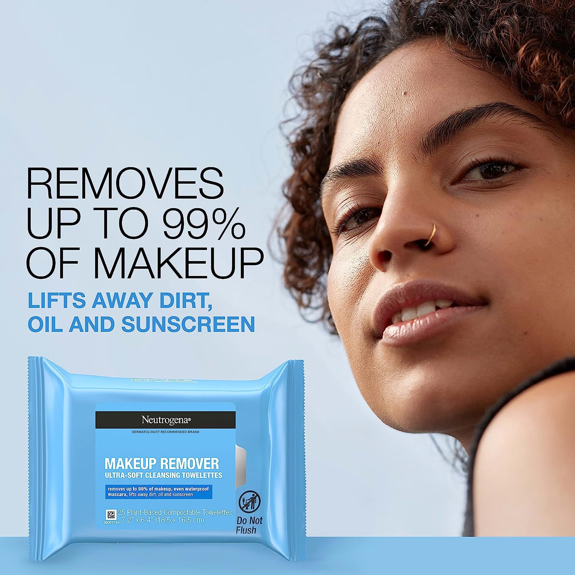 J & J Sales 07050105105 - Neutrogena® Makeup Remover Cleansing Towelettes Scented - 1/Each