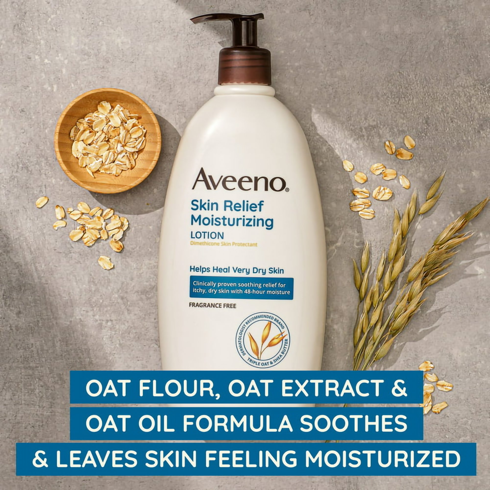 J & J Sales 38137001579 - Aveeno® Skin Relief Moisturizing Lotion Fragrance Free, 12-ounce Pump Bottle - 1/Each