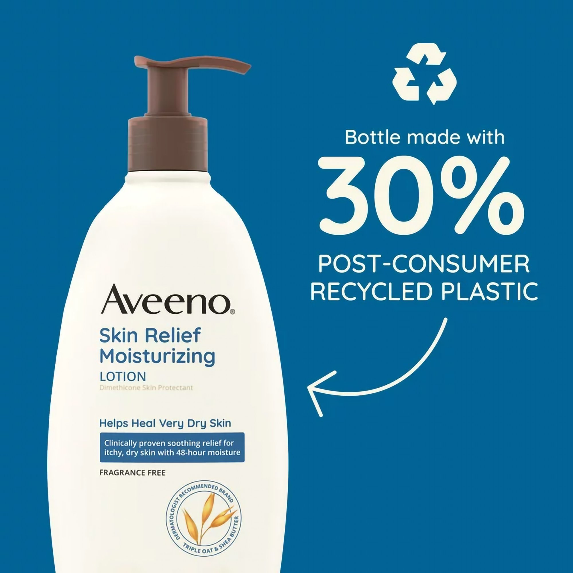 J & J Sales 38137001579 - Aveeno® Skin Relief Moisturizing Lotion Fragrance Free, 12-ounce Pump Bottle - 1/Each