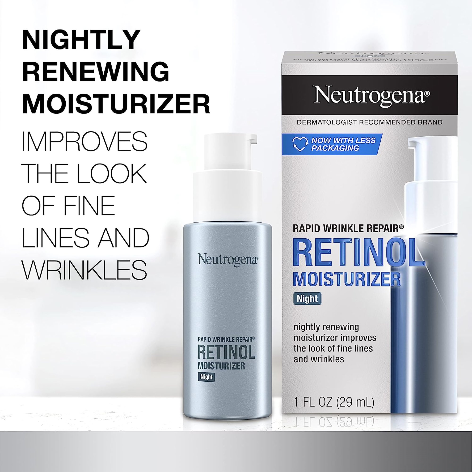 J & J Sales 07050102122 - Neutrogena® Rapid Wrinkle Repair Retinol Moisturizer Night Unscented - 1/Each