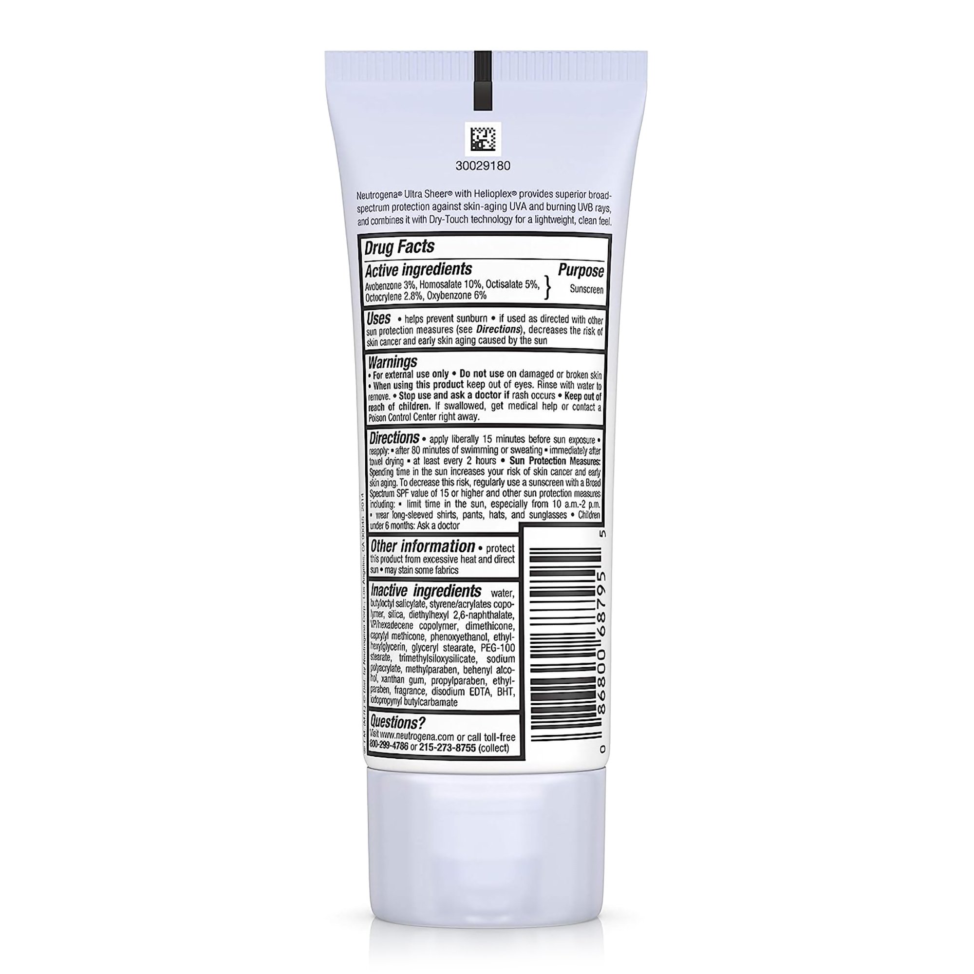 J & J Sales 08680068795 - Neutrogena® Ultra Sheer Dry-Touch Sunscreen SPF 45, 3-ounce Tube - 1/Each
