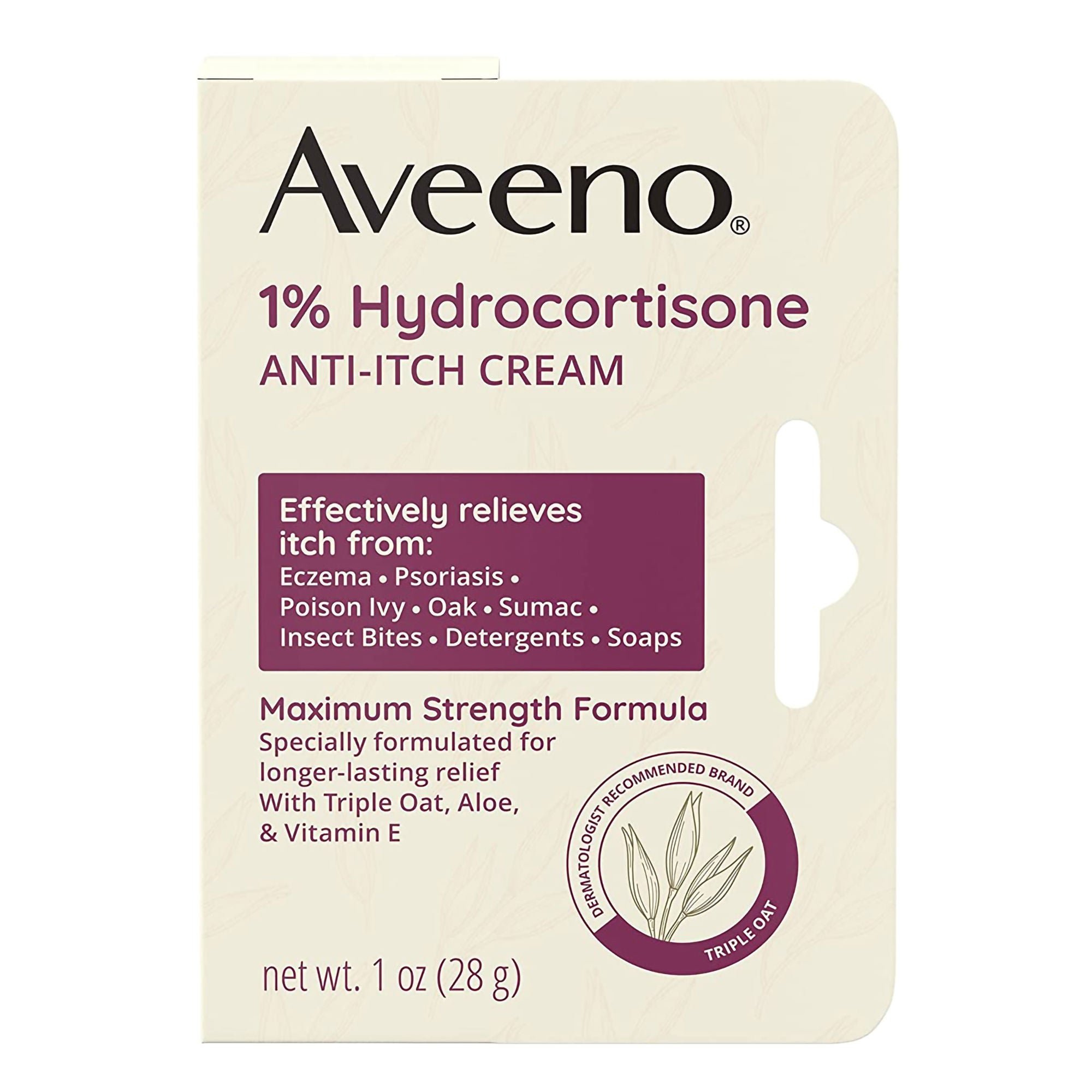 J & J Sales - 38137003658 Aveeno® Active Naturals 1% Hydrocortisone Anti-Itch Cream