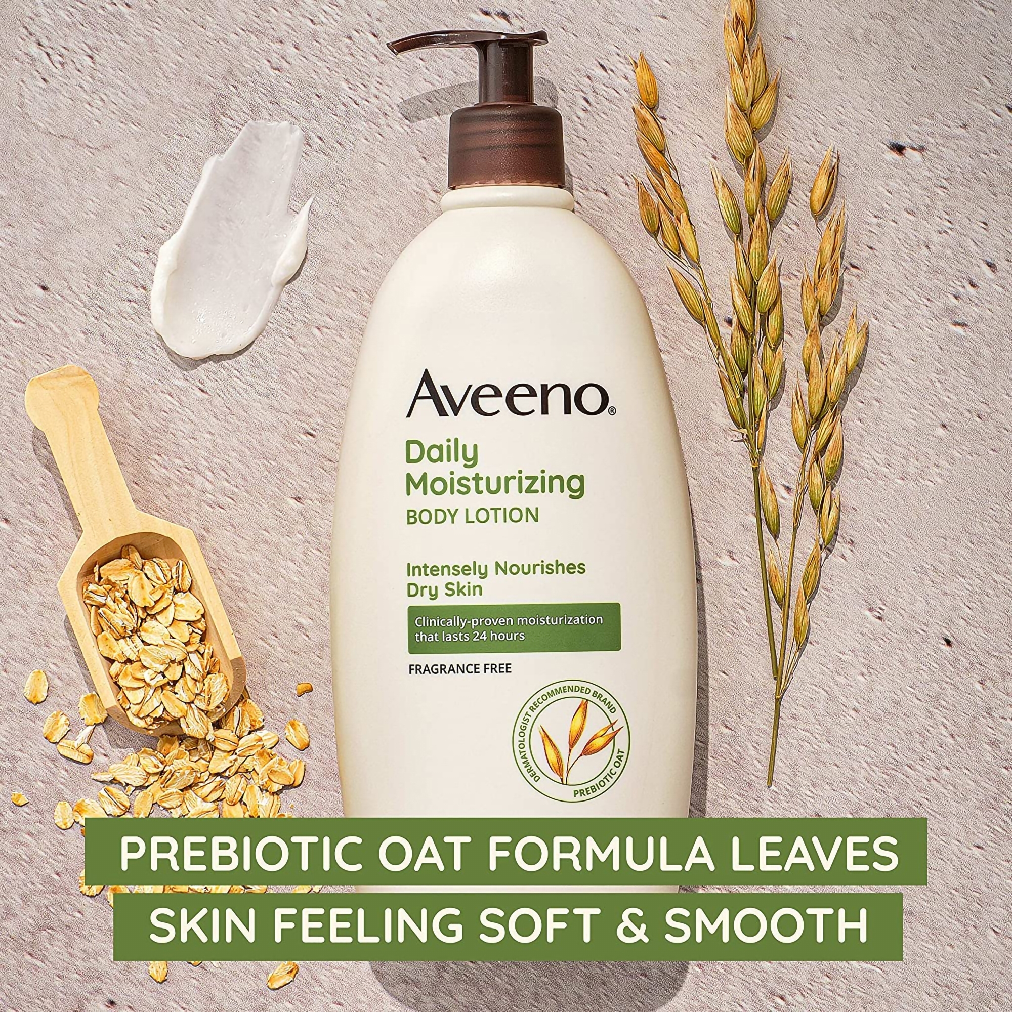 J & J Sales 38137003844 - Aveeno® Daily Moisturizing Body Lotion Fragrance Free, 18-ounce Pump Bottle - 1/Each