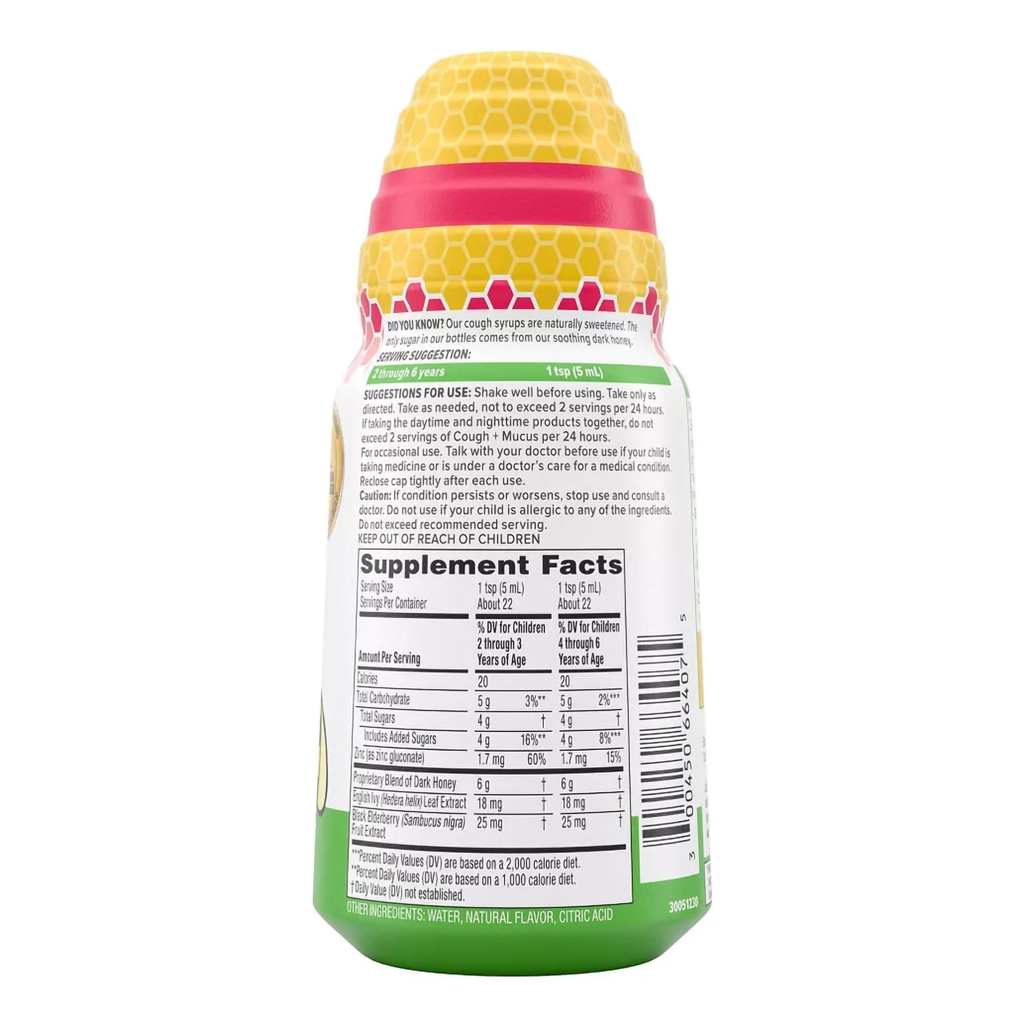 J & J Sales 30045066407 - Zarbee's Children's Daytime Cough Syrup + Mucus, Mixed Berry, 4-ounce bottle - 1/Each