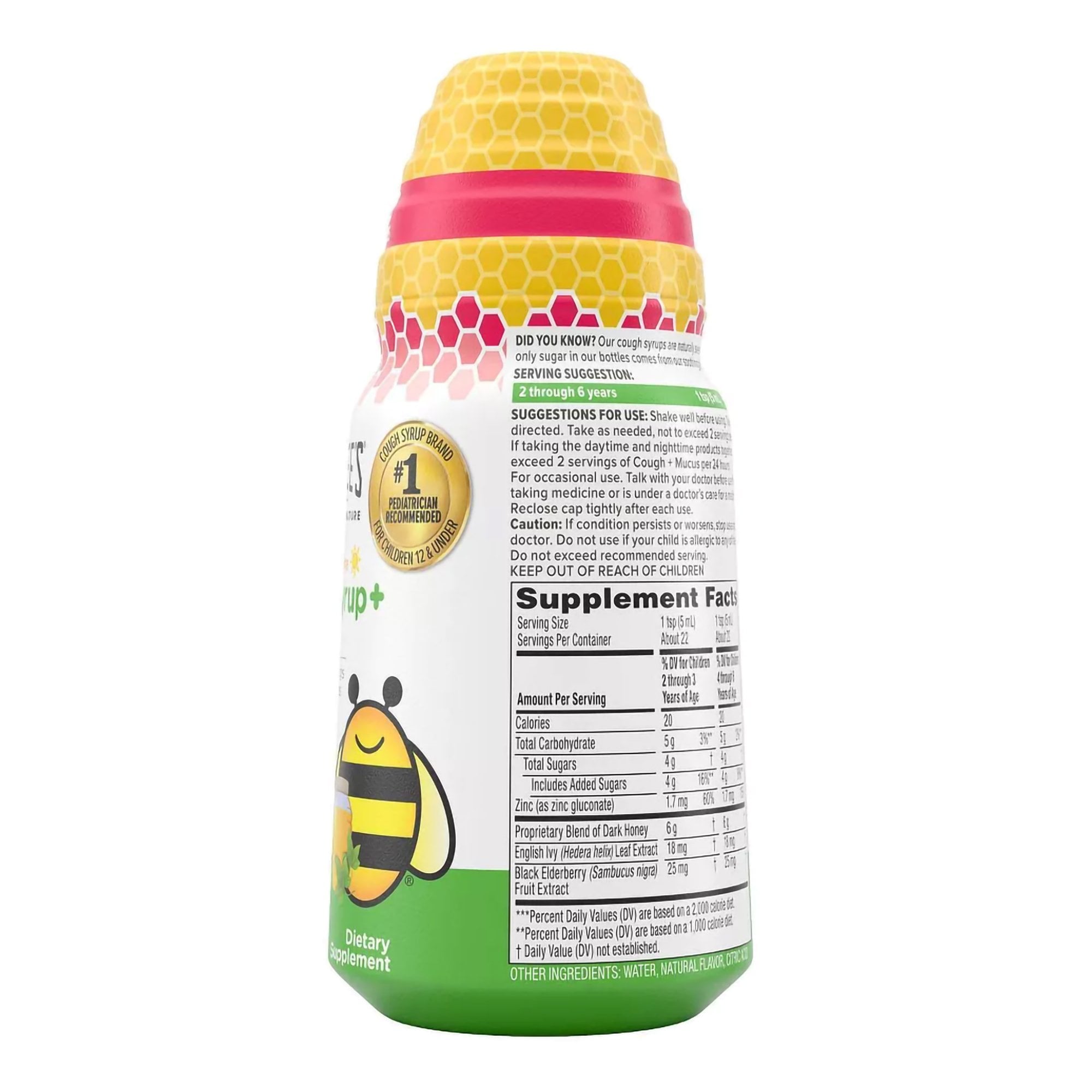 J & J Sales 30045066407 - Zarbee's Children's Daytime Cough Syrup + Mucus, Mixed Berry, 4-ounce bottle - 1/Each