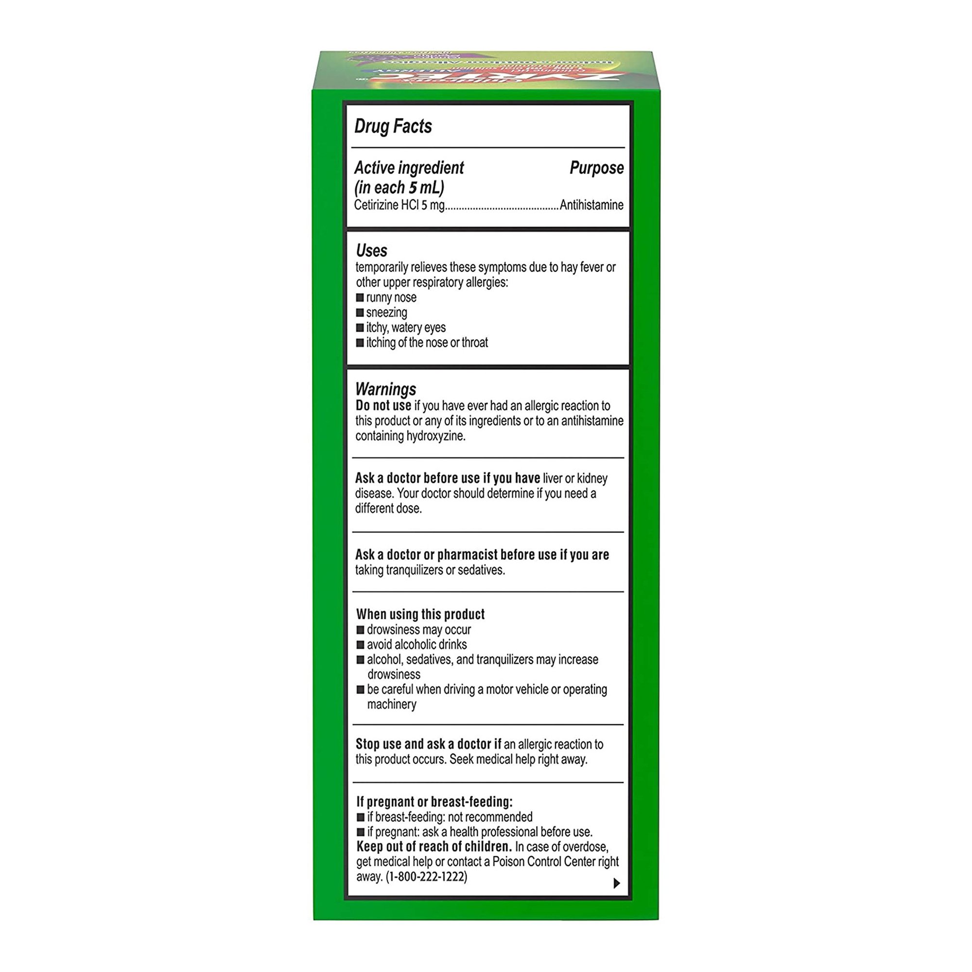 J & J Sales 50580073005 - Zyrtec Children's 24 Hour Allergy Syrup, Grape - 1/Each