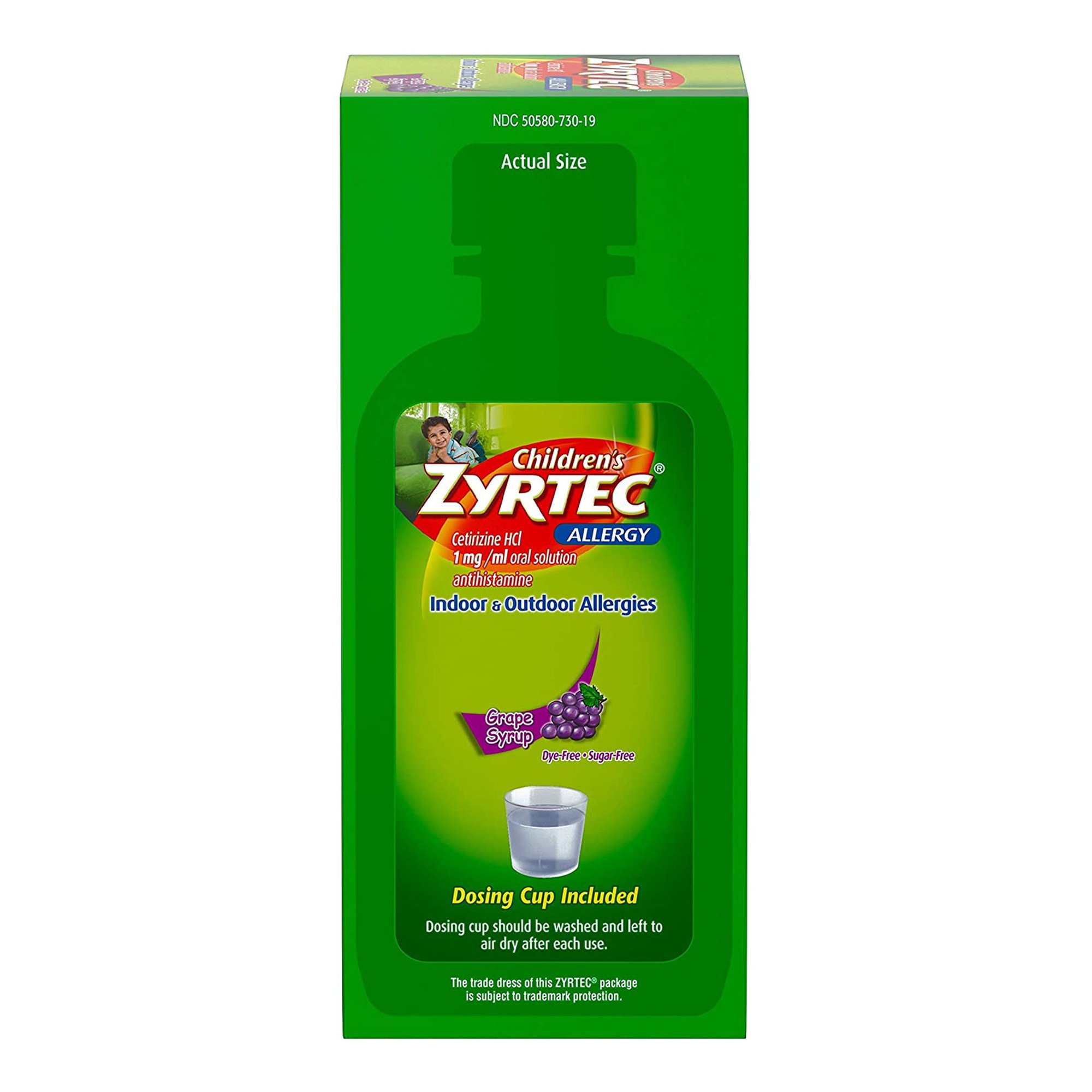 J & J Sales 50580073005 - Zyrtec Children's 24 Hour Allergy Syrup, Grape - 1/Each